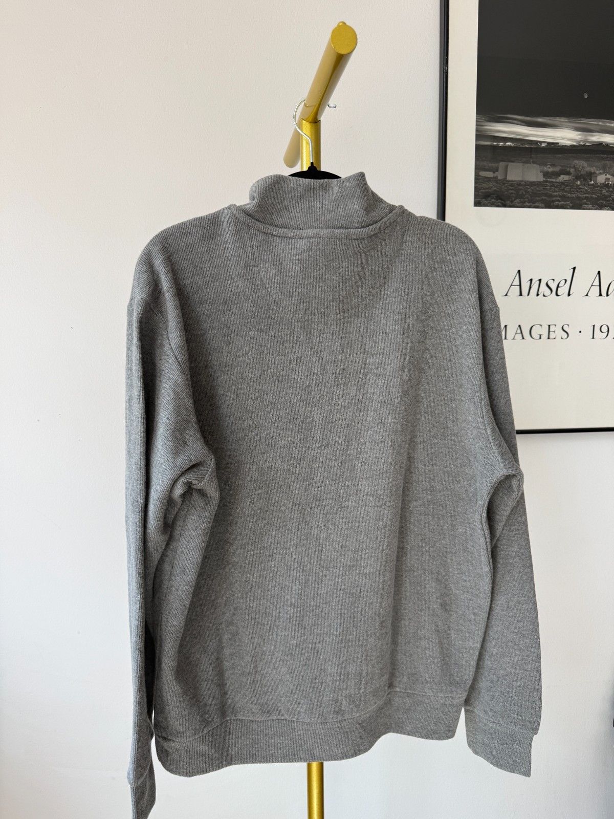 U.S. Polo Assn. US Polo Assn Mens L Grey Quarter 1/4 Zip Textured Knit Swe Size US L / EU 52-54 / 3 - 2 Thumbnail
