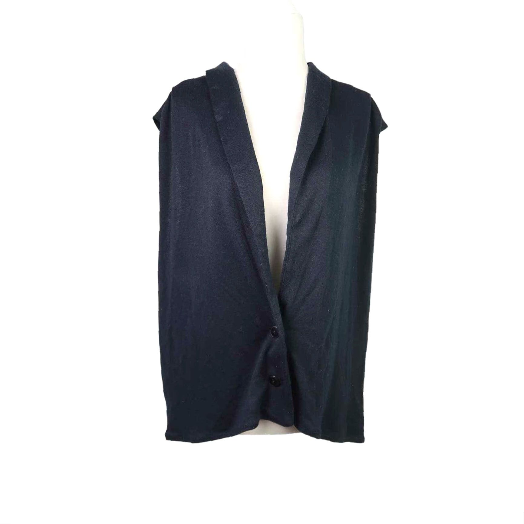 Vintage VINTAGE 90s Black Knit Slouchy Sweater Vest Cardigan L Womens Size L / US 10 / IT 46 - 2 Thumbnail