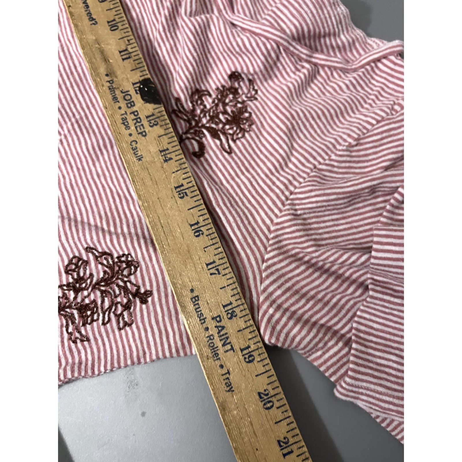 Loft Loft Women's Medium Pink White Floral Striped Short Sleeve T-Shirt Casual Classic Size M / US 6-8 / IT 42-44 - 5 Thumbnail