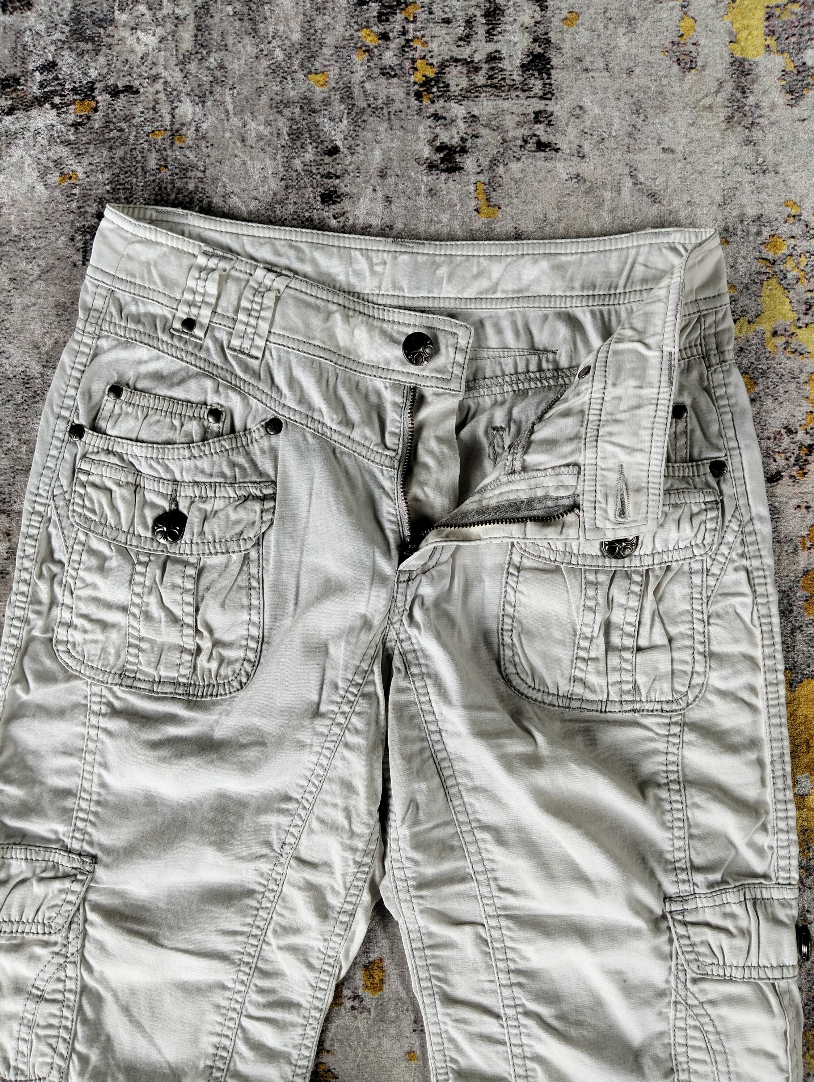 If Six Was Nine 2000s Japanese Lucas Cargo Multi Pocket Button Cross Pants Size US 28 / EU 44 - 4 Thumbnail