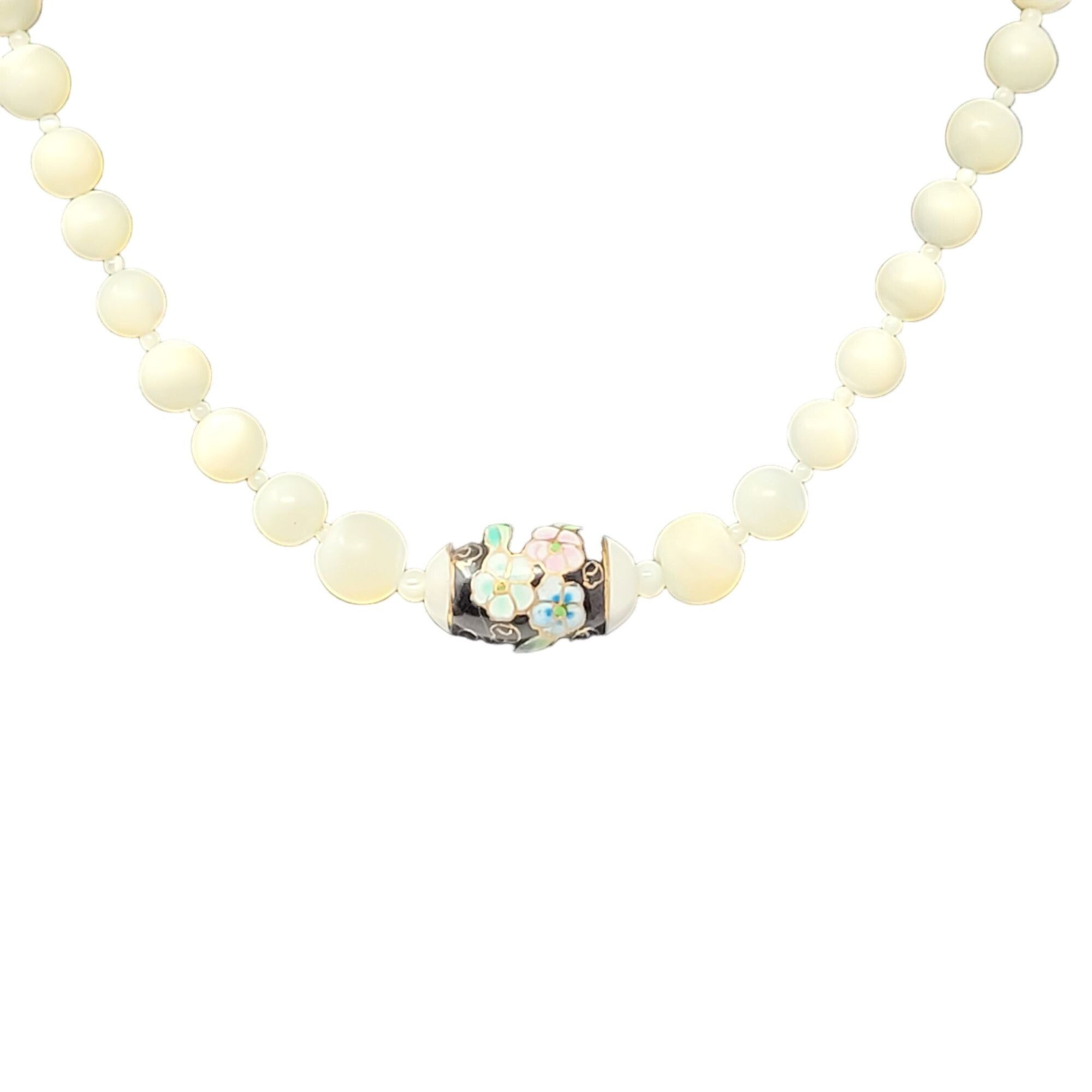 Other Vintage Cloisonne Tourmaline Princess Necklace White Size ONE SIZE - 10 Thumbnail