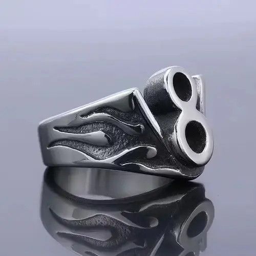 Japanese Brand × Jewelry × Vintage Cool Flaming Number 8 Ring Size ONE SIZE - 2 Thumbnail