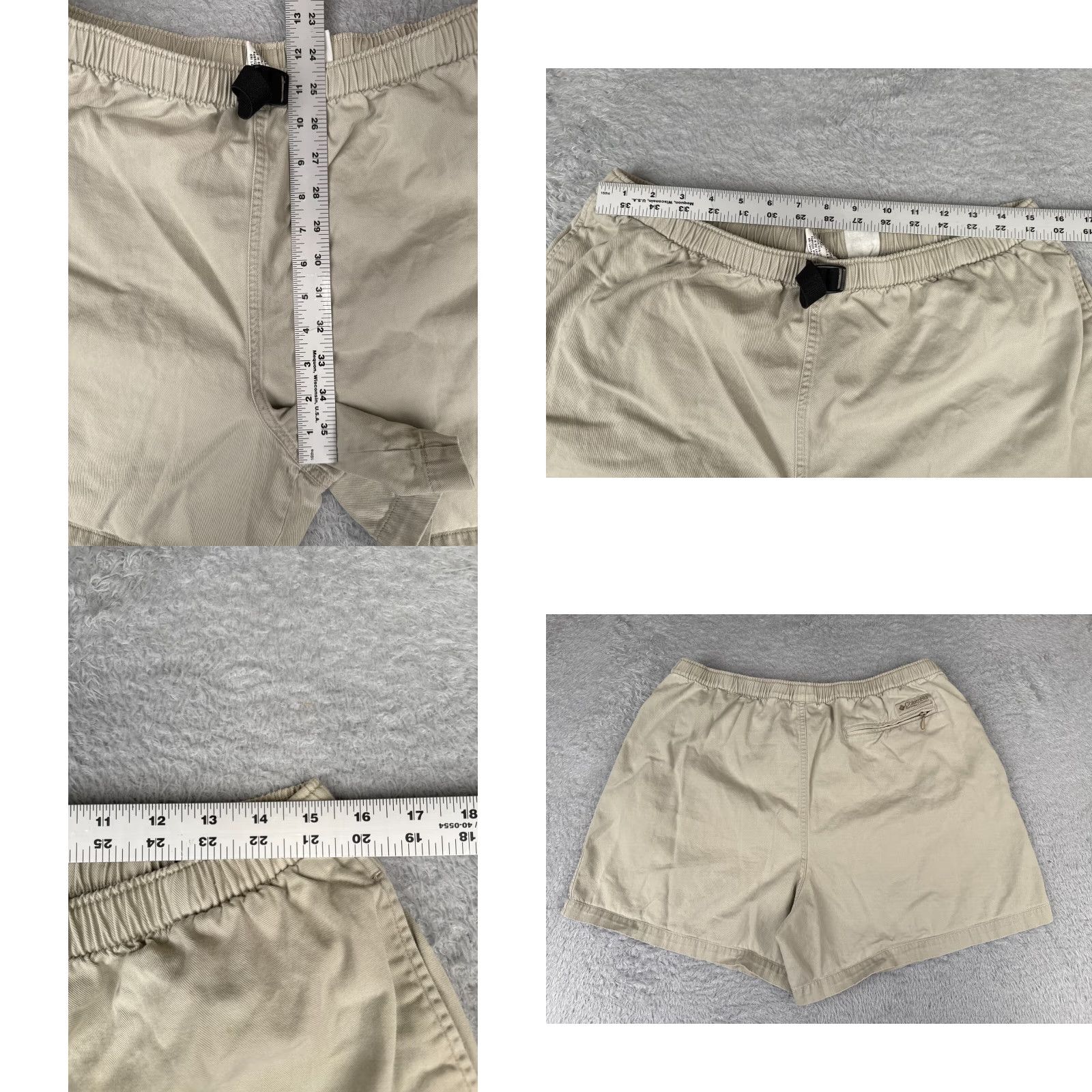 Vintage VINTAGE Columbia Shorts Women Extra Large Beige Belted Elastic Waist Cotton 36x5 Cargo Size 40" / US 18 - 8 Thumbnail