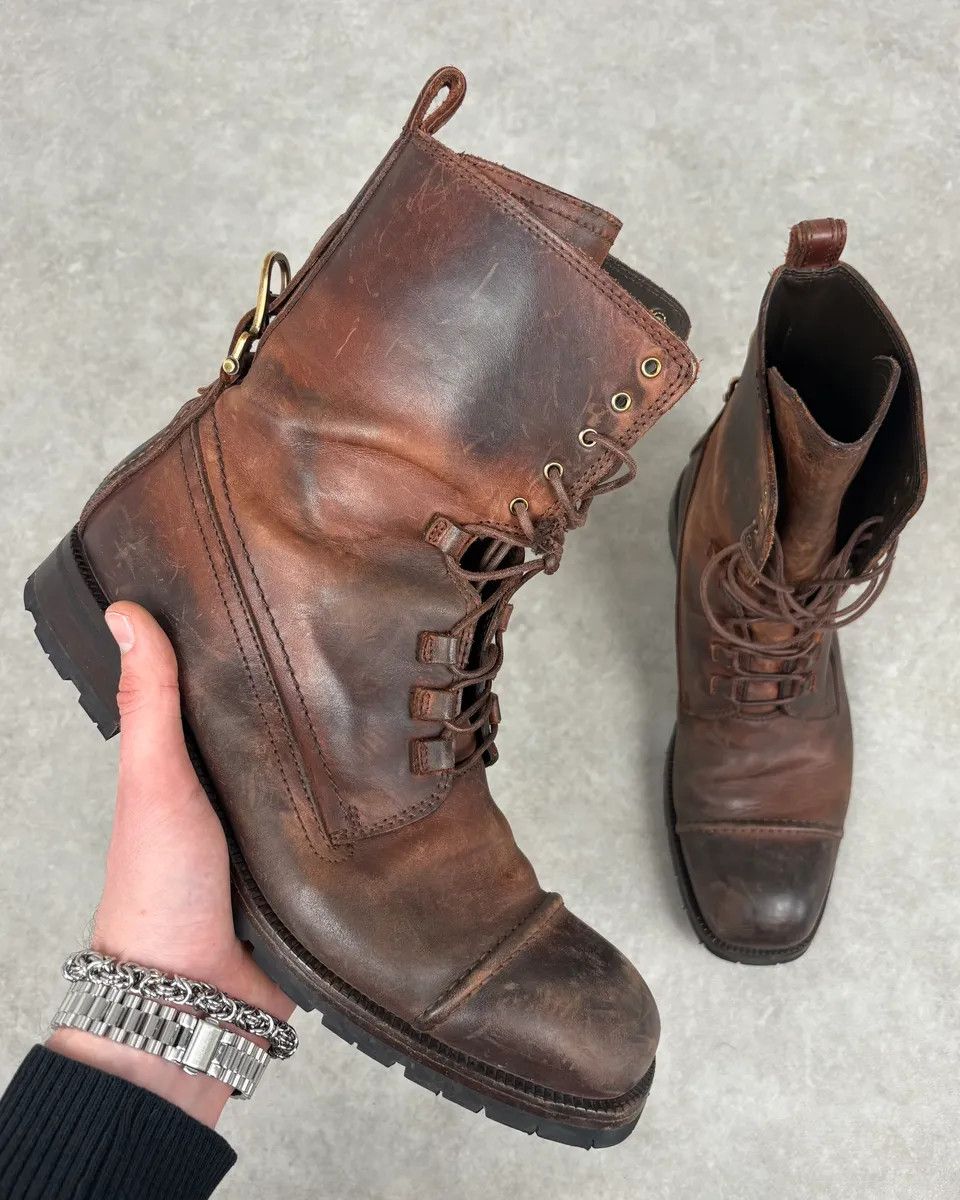 Dolce & Gabbana AW2006 Dolce & Gabbana Brown Eroded Ankle Leather Boots Size US 9 / EU 42 - 1 Thumbnail