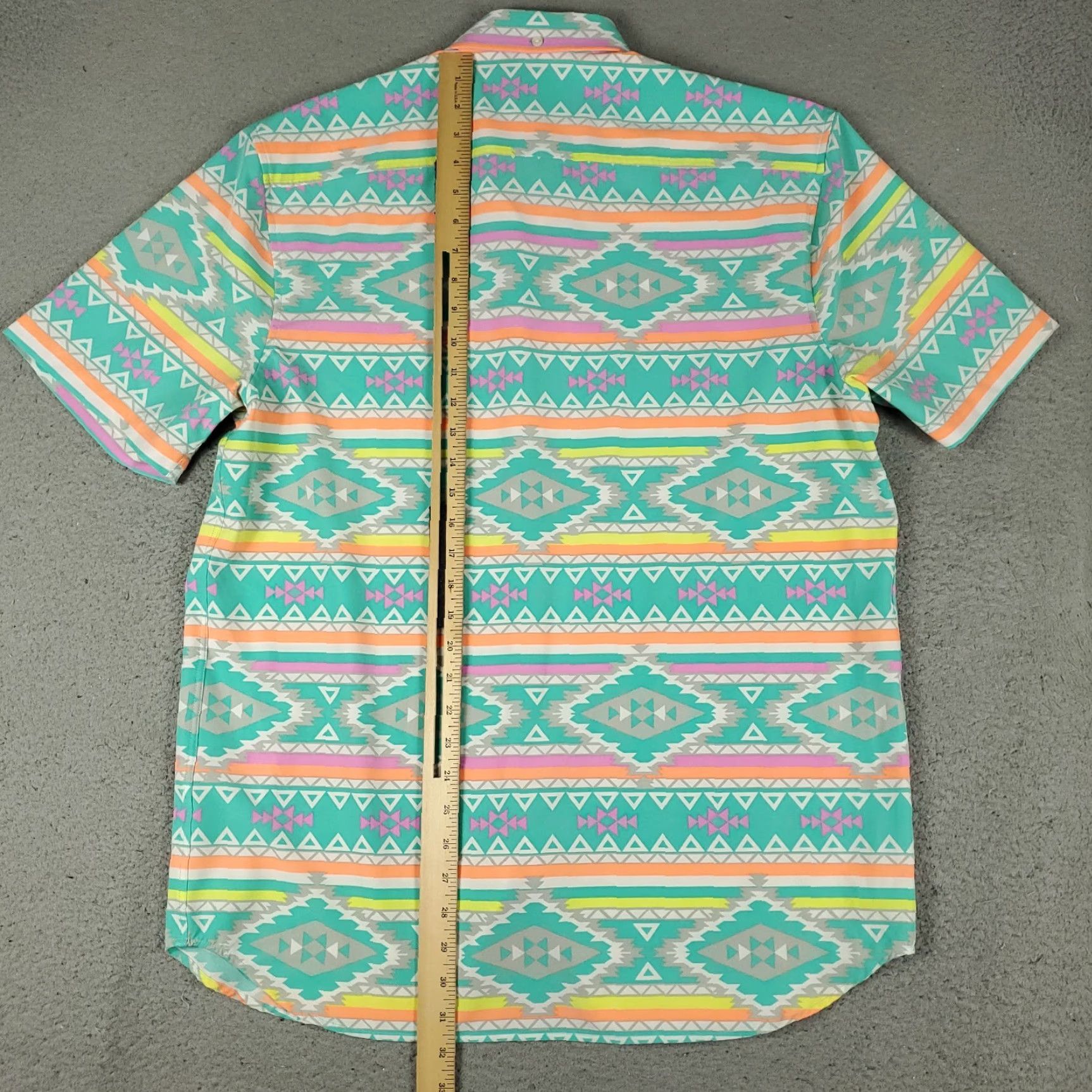Chubbies Chubbies Polo Shirt Mens XL Turquoise Geometric Print Short Sleeve Polo Shirt Mens XL Turquoise Geometric Print Short Sleeve Size US XL / EU 56 / 4 - 3 Thumbnail
