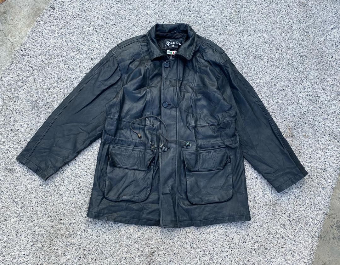 Genuine Leather × Japanese Brand × Leather Black Leather Chore Jacket Style Size US M / EU 48-50 / 2 - 1 Thumbnail