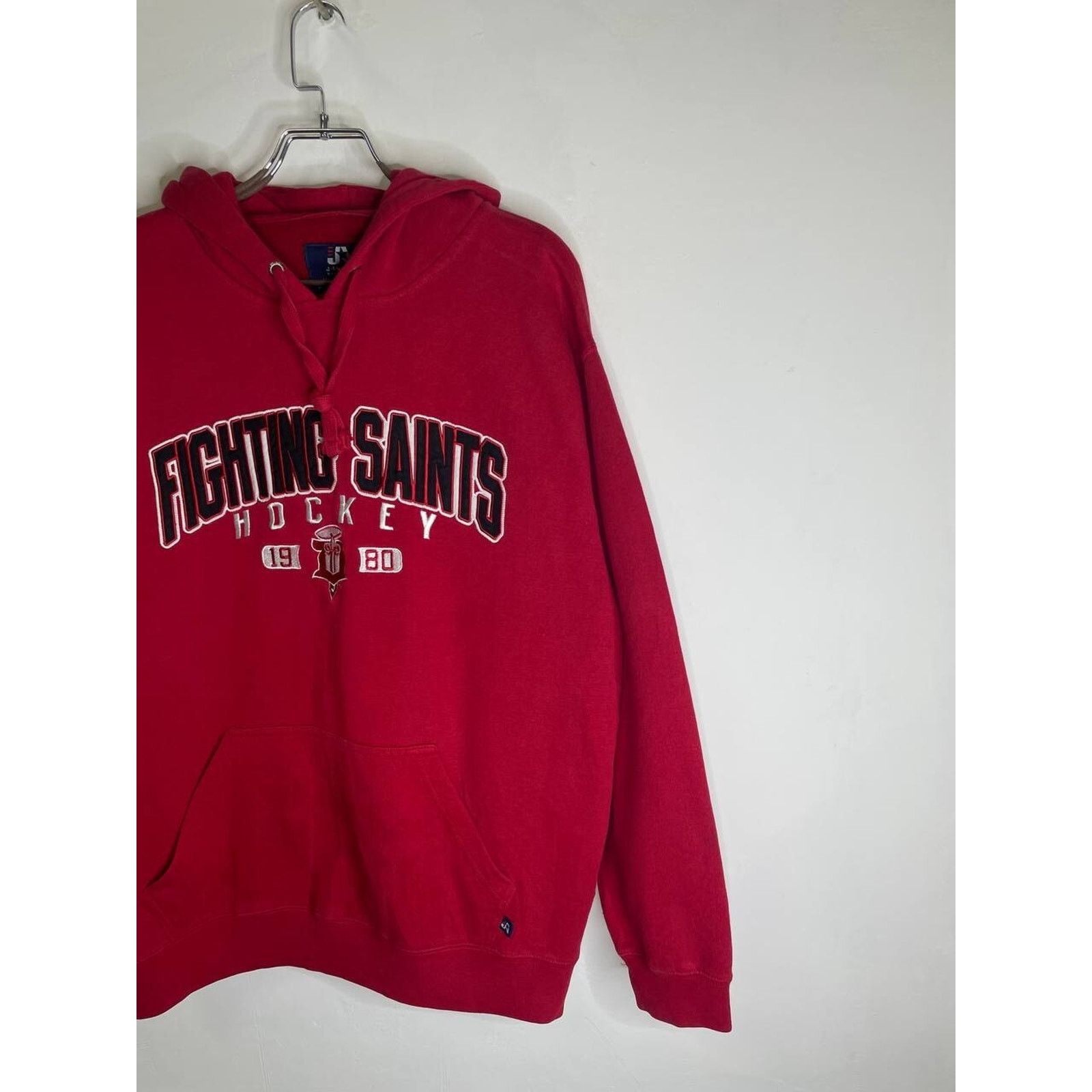 Vintage Vintage J America Fighting Saints Hockey Red Hoodie XL Size US XL / EU 56 / 4 - 5 Thumbnail
