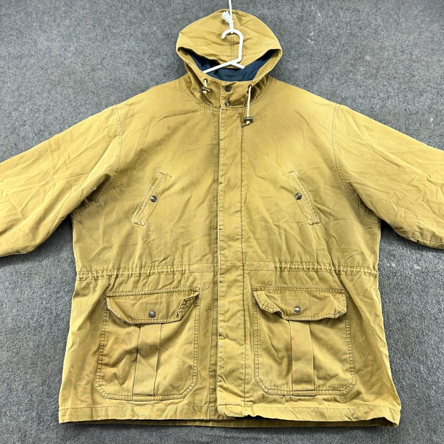 Vintage VINTAGE Aéropostale Jacket Men XL Brown Parka Canvas Hooded 90s Sun Faded Chore Workwear Casual Zip Size US XL / EU 56 / 4 - 3 Thumbnail