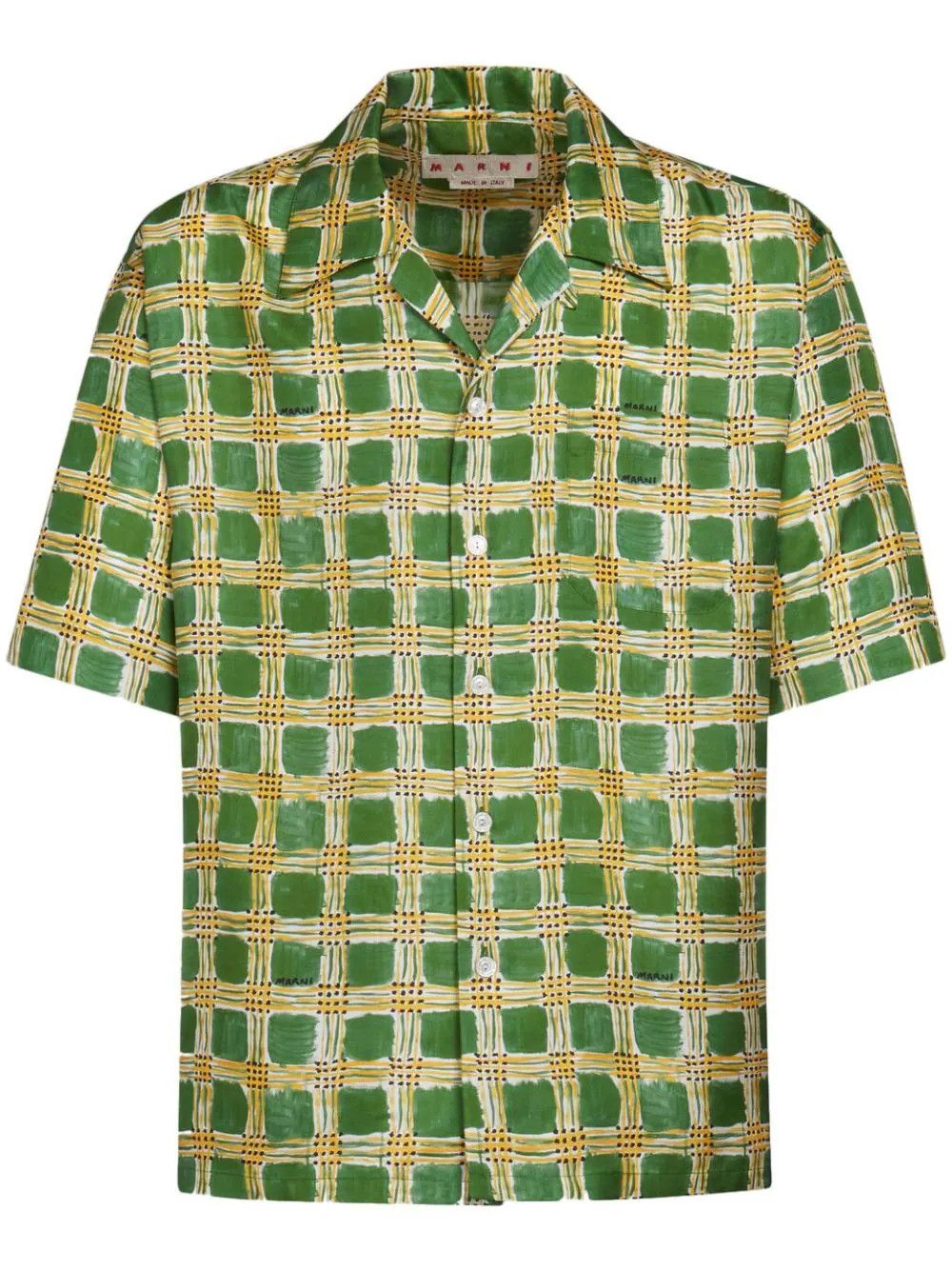 Marni o1w1db10824 Check Fields Silk Shirt in Multicolor Size US M / EU 48-50 / 2 - 1 Thumbnail