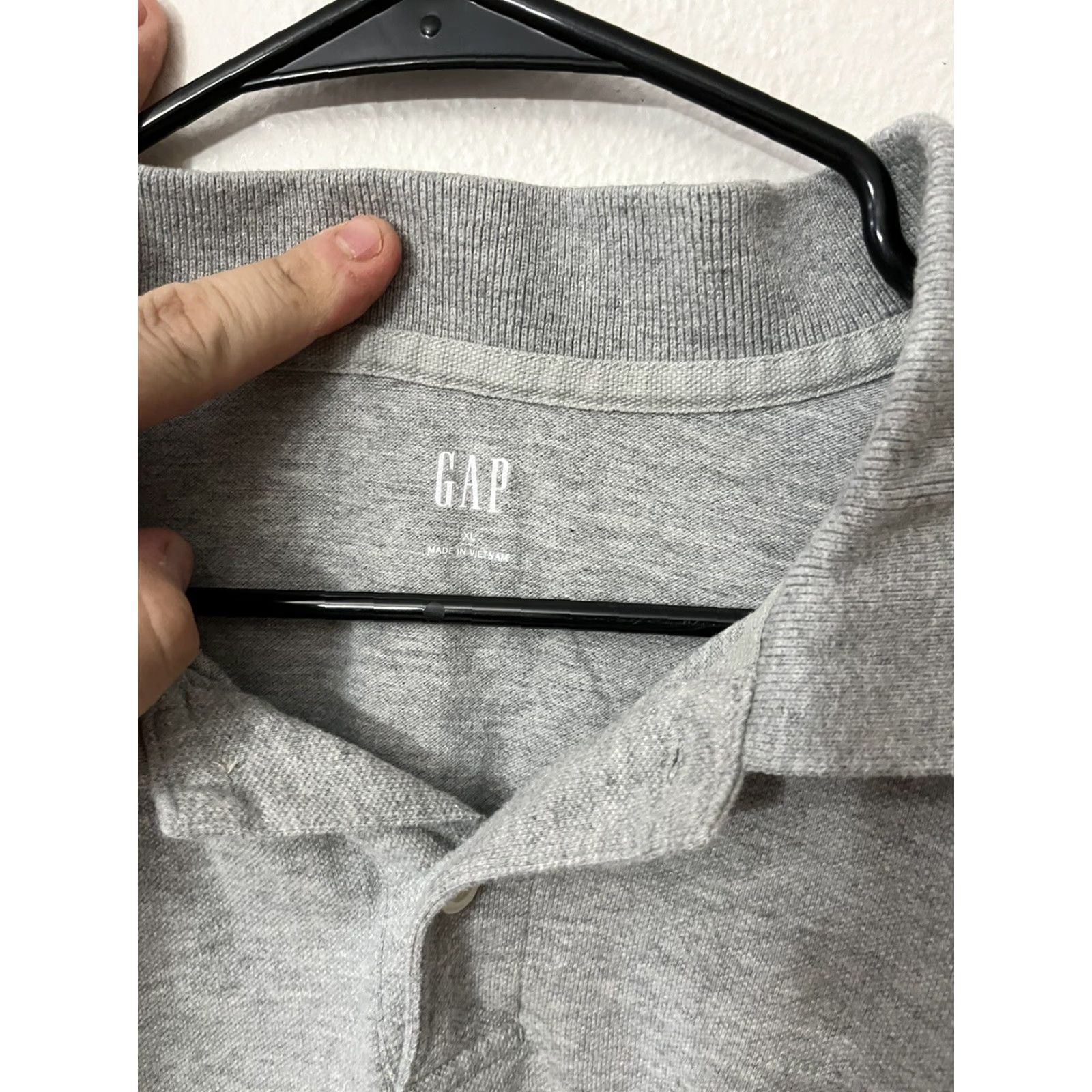 Gap VINTAGE Gap Polo Shirt Men XL Gray Solid Knit Short Sleeve Collared Casual Pullover Cotton Shirt Size US XL / EU 56 / 4 - 3 Thumbnail