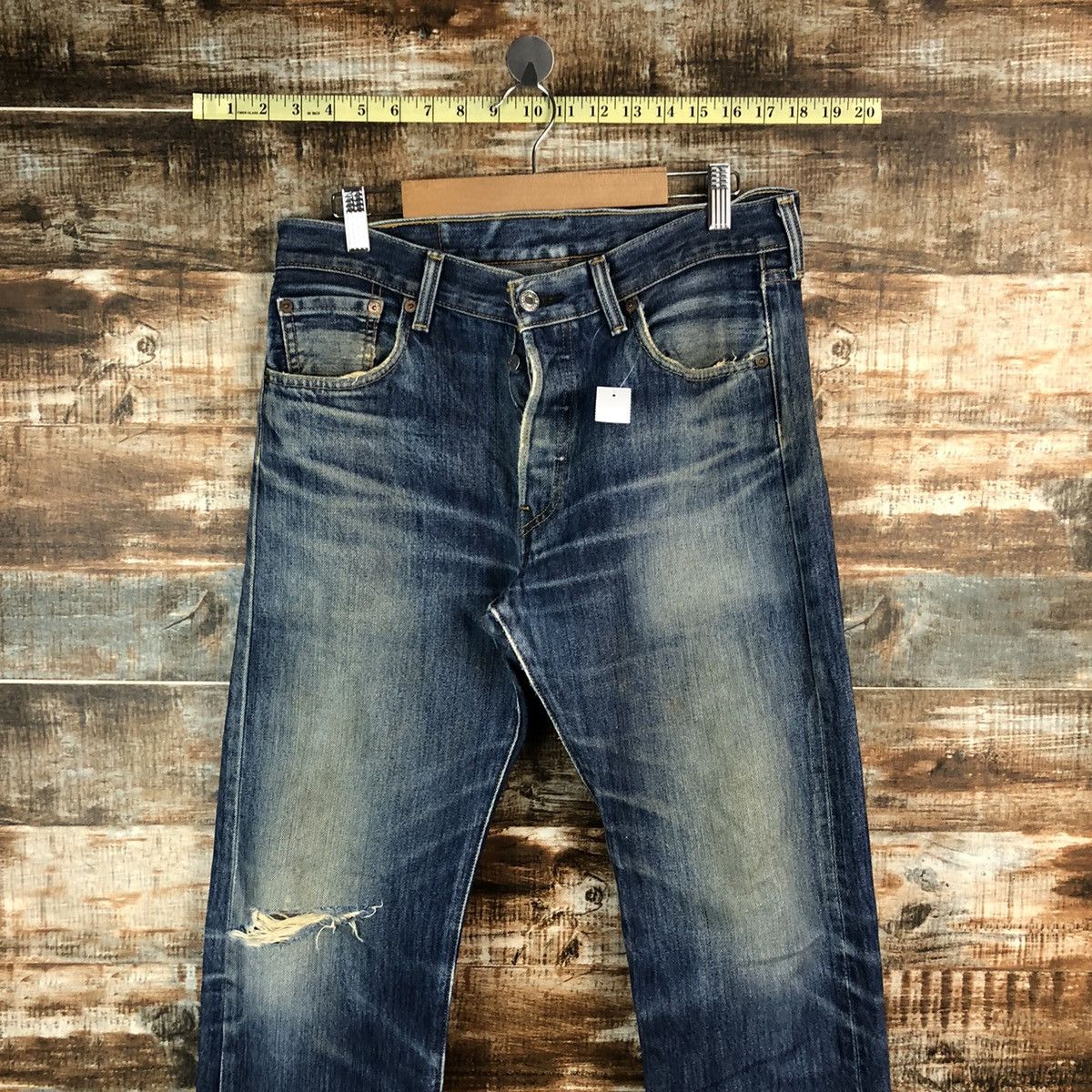 Levi's 501 Levis Blue Distressed ripped Denim Pants #A1443 Size US 30 / EU 46 - 5 Thumbnail
