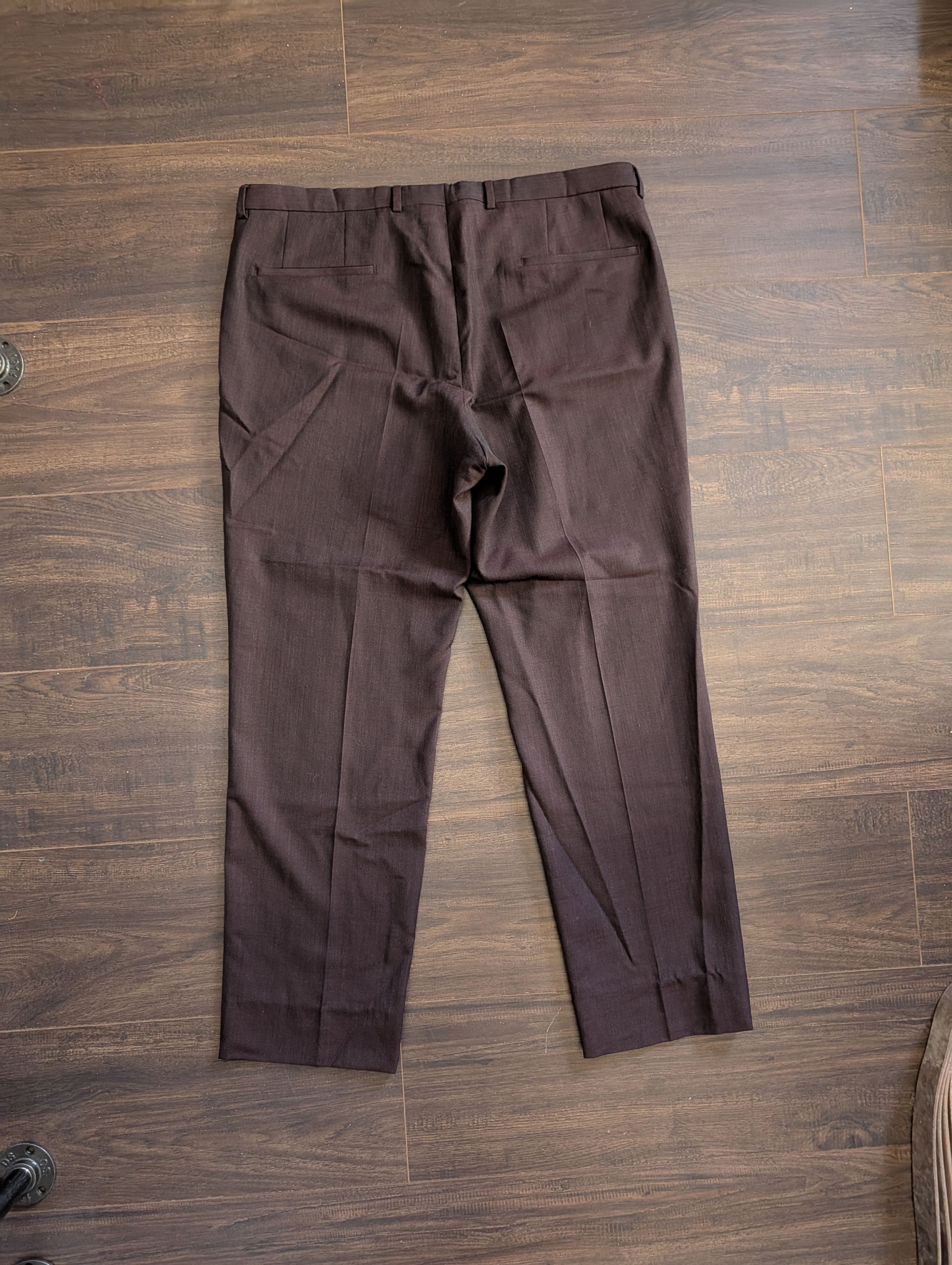 Hugo Boss Red/brown knit virgin wool pleated dress pants trousers Size US 36 / EU 52 - 6 Thumbnail