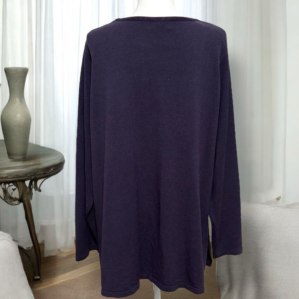 Other Venezia Jeans Vintage Eggplant Purple Tunic Sweater Scoop Neck Sz 22/24 3X Size 3XL / US 20-22 - 3 Thumbnail