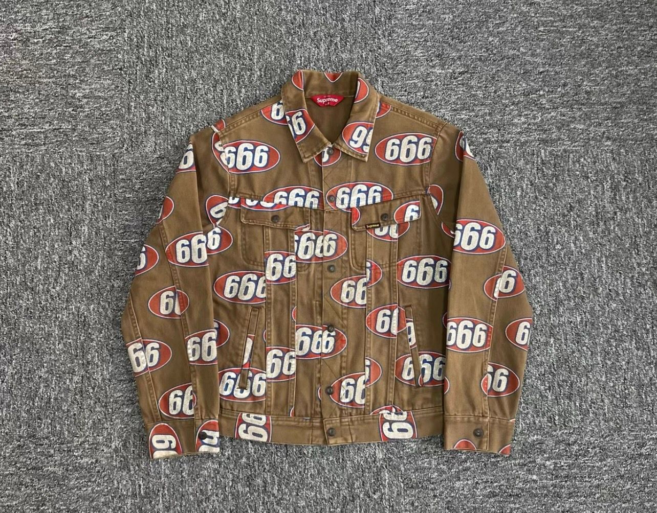 Pre-owned Supreme Denim 666 Jacket In Tan