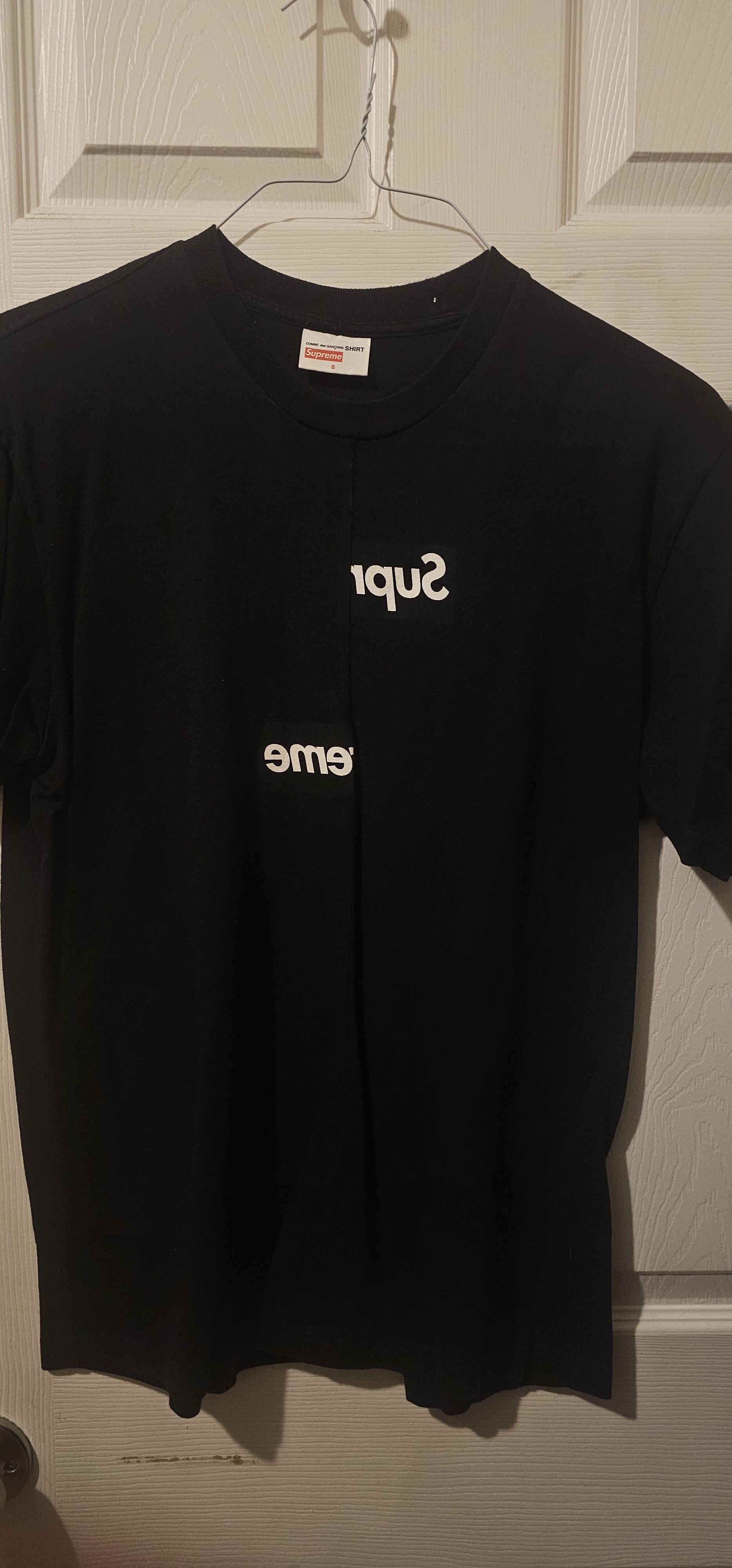 CDG CDG CDG Supreme Supreme x CDG Split Box Logo Tee Grailed