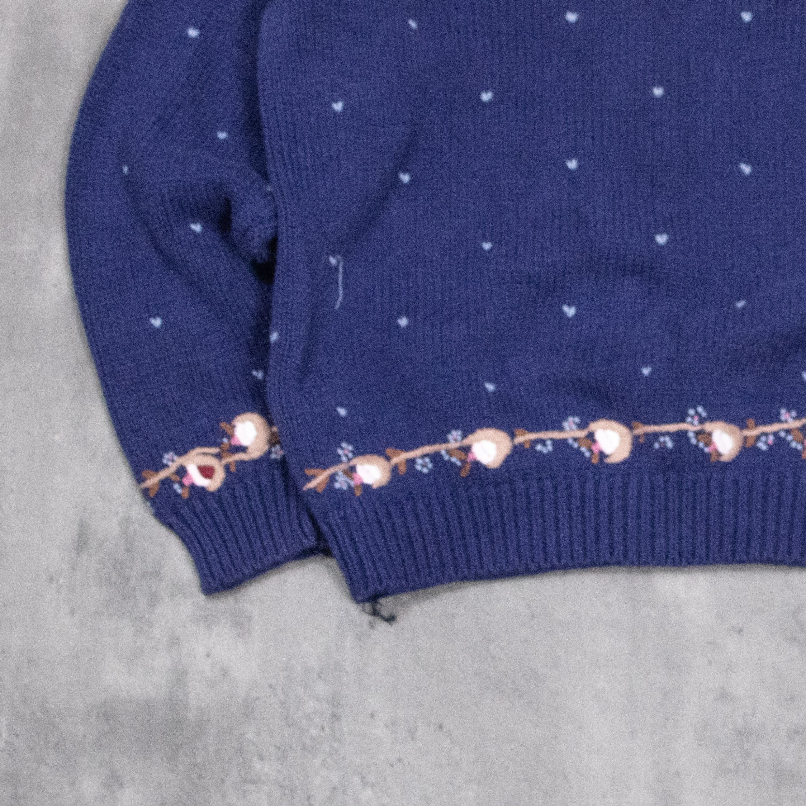 Foot Locker Vintage VTG 90's Cottage Core Embroidered Crewneck Sweater Size US M / EU 48-50 / 2 - 4 Thumbnail