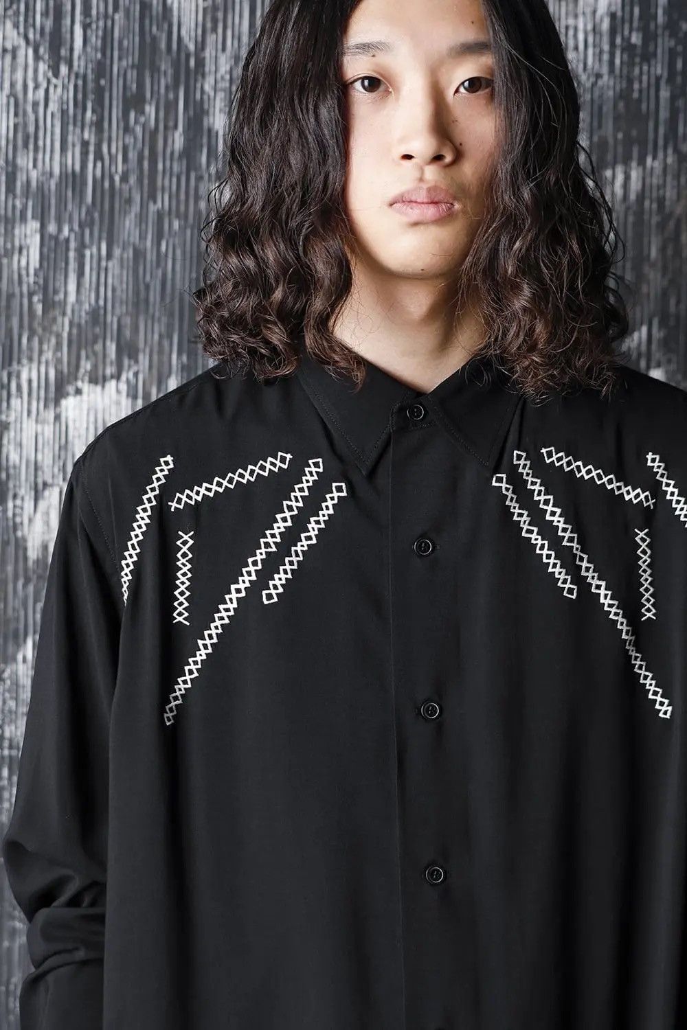 Yohji Yamamoto Yohji Yamamoto Pour Homme 21SS Embroidered Stitching Shirt Size US M / EU 48-50 / 2 - 2 Thumbnail