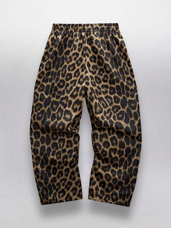 Japanese Brand Leopard Print Track Pants with Stripes Size US 34 / EU 50 - 2 Thumbnail