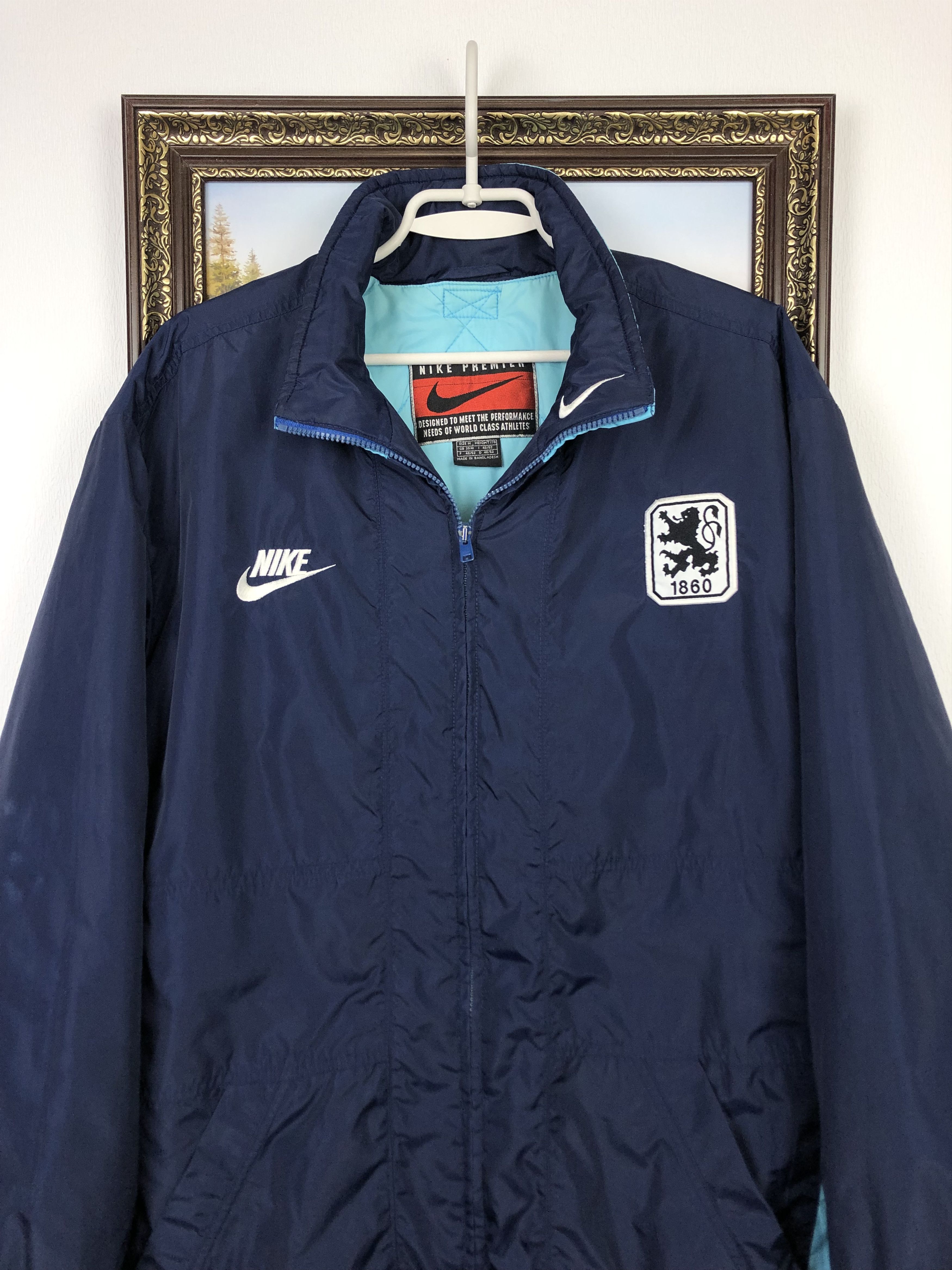 Nike Vintage Nike 1860 Munich Football Jacket Bomber Blue Soccer Size US M / EU 48-50 / 2 - 2 Thumbnail