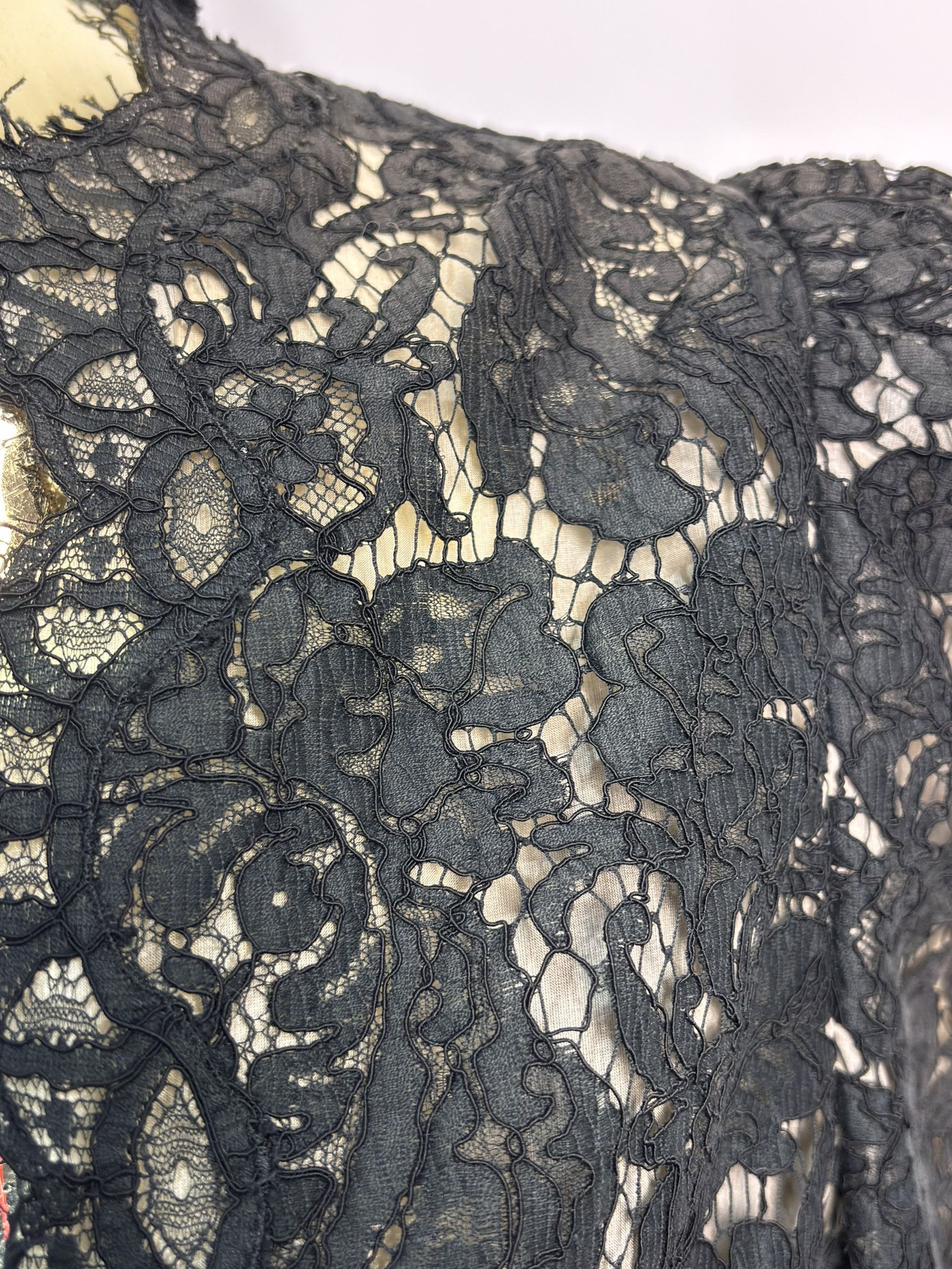 Stella McCartney Stella McCartney Black Lace Tailored Jacket Size L / US 10 / IT 46 - 8 Thumbnail
