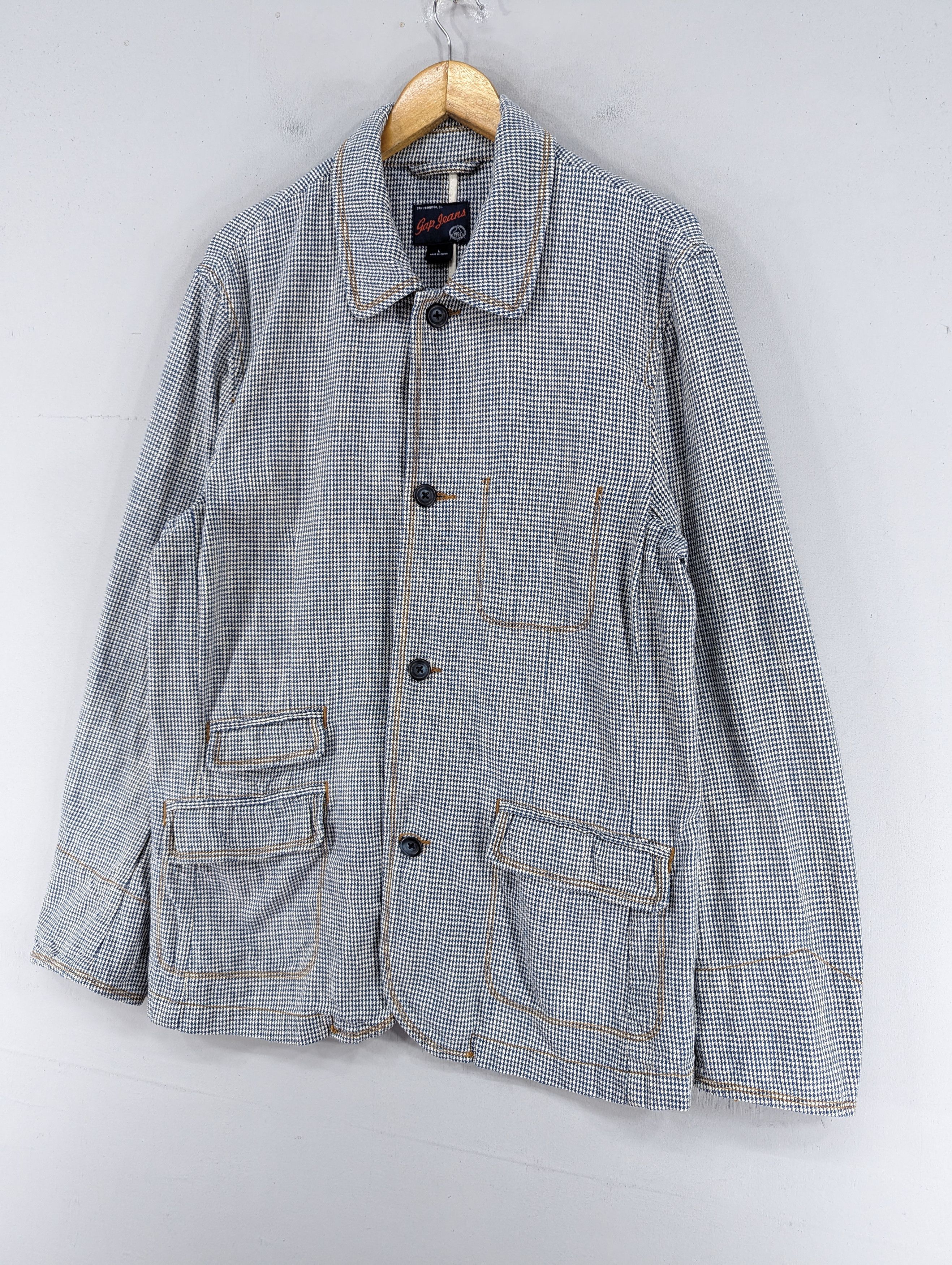 Gap Gap Jeans Houndstooth Cotton Coat Jacket Size US L / EU 52-54 / 3 - 2 Thumbnail