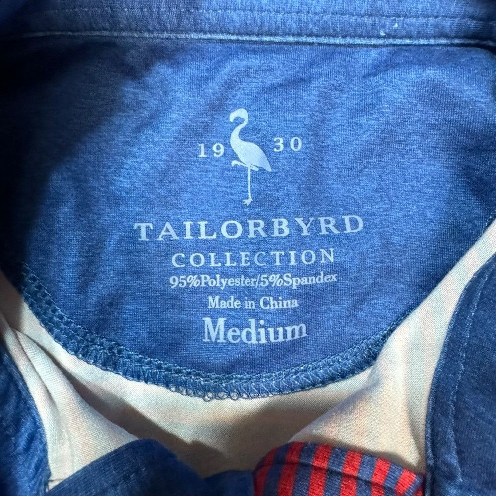 Tailorbyrd TailorByrd Striped Red Blue Performance Polo Shirt Size M Size US M / EU 48-50 / 2 - 5 Thumbnail