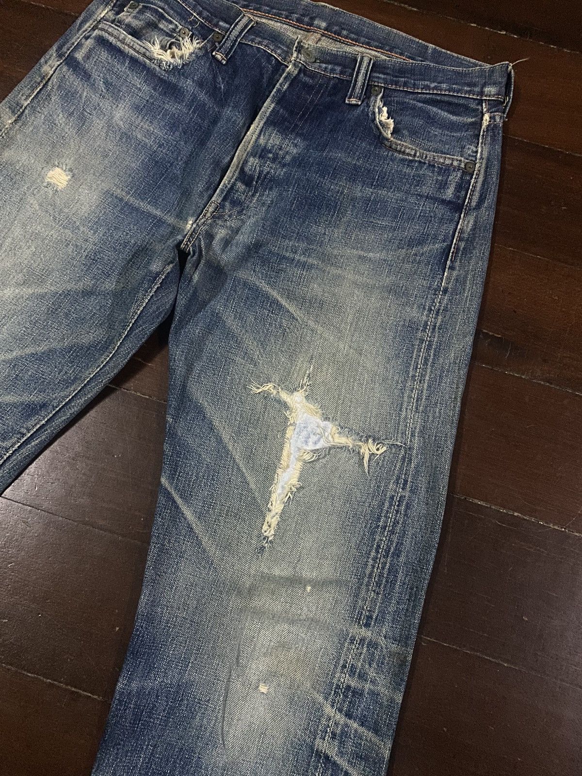 Full Count & Co. FIRE 🔥 FULL COUNT RUSTY DISTRESSED NICE FADED Size US 33 - 4 Thumbnail