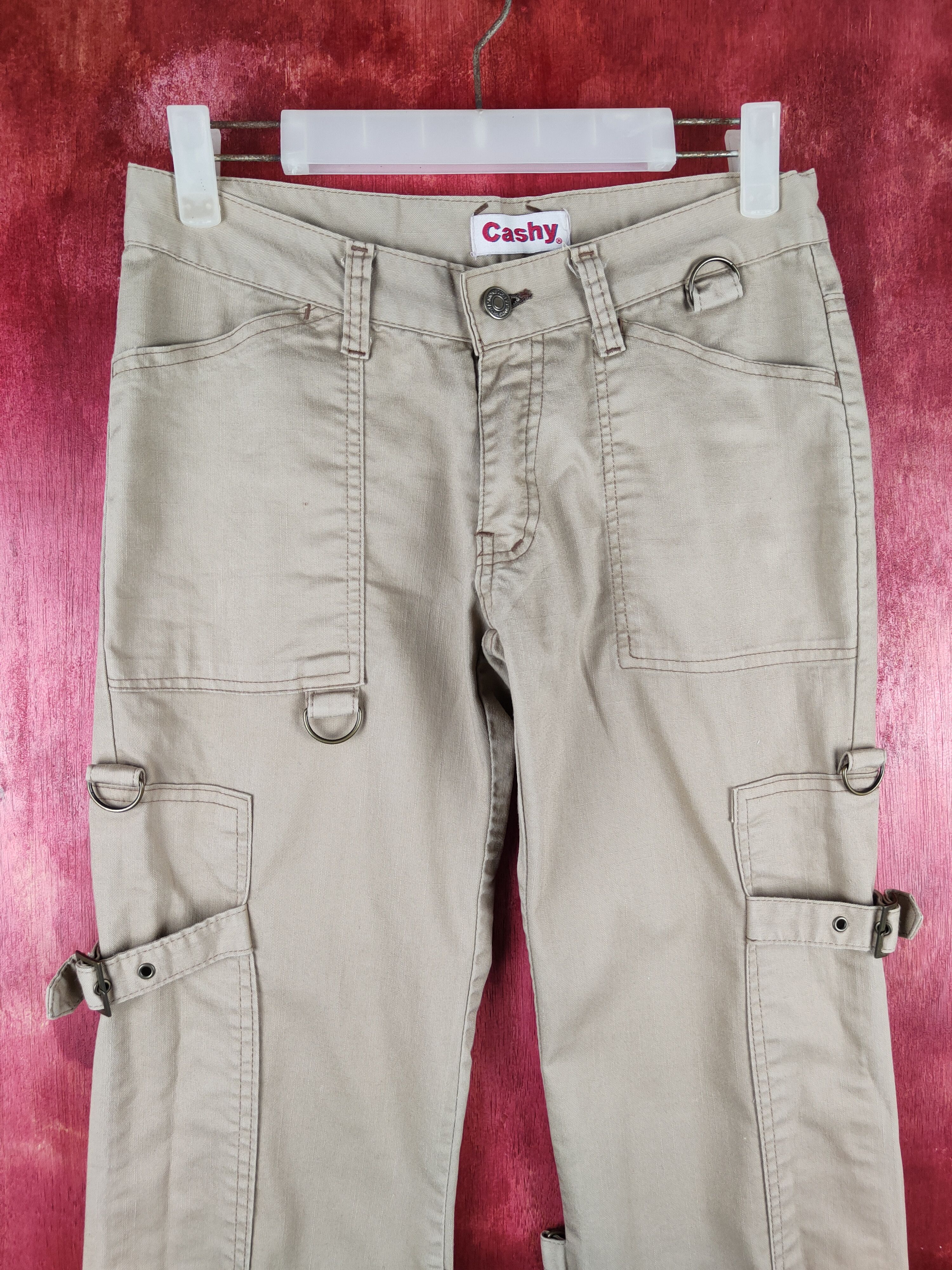 Japanese Brand Cashy Beige Multipocket Tactical Cargo Pants #S1259 Size 28" / US 6 / IT 42 - 2 Thumbnail