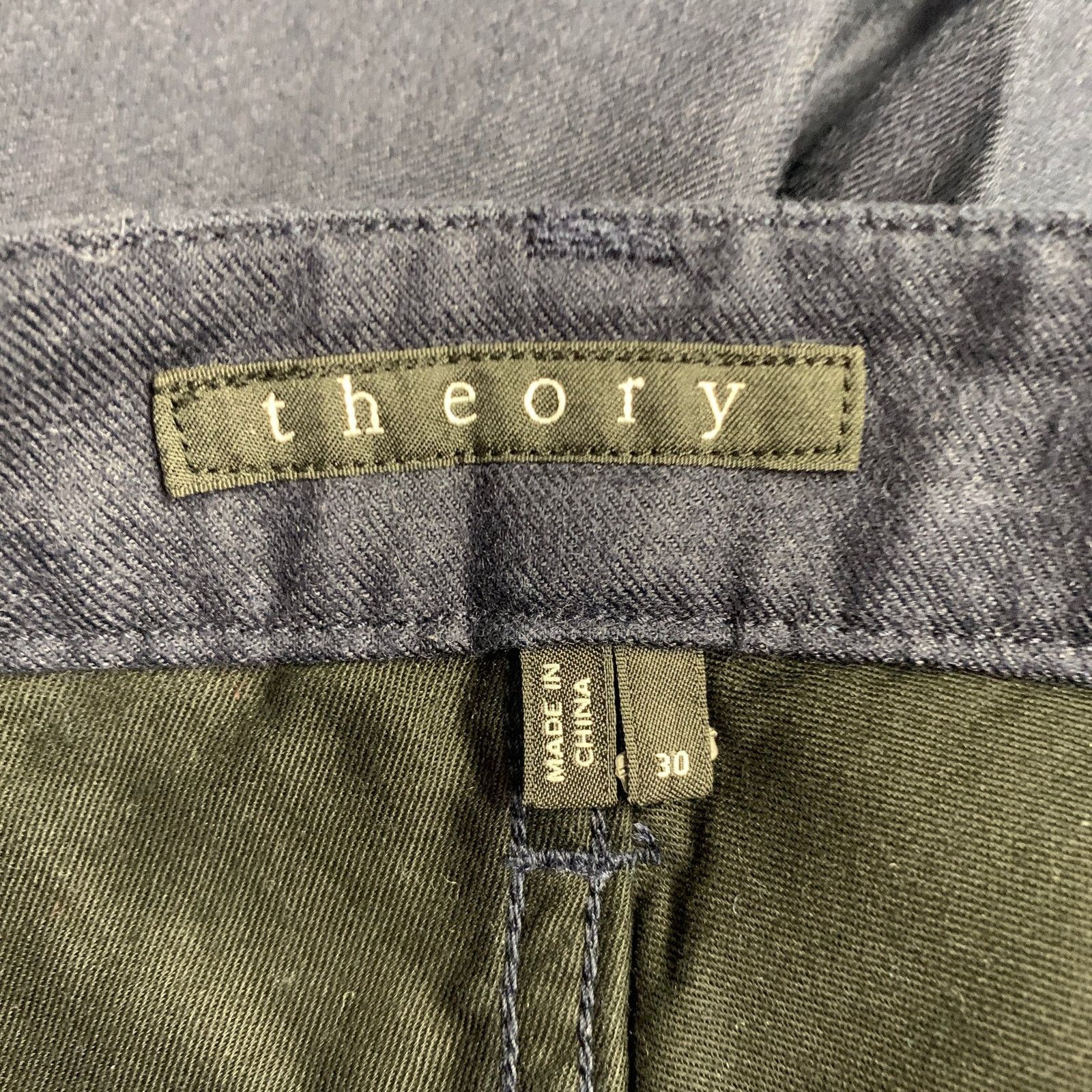 Theory THEORY Size 30 Navy Cotton Wool Blend Straight Jeans Size US 30 / EU 46 - 3 Thumbnail