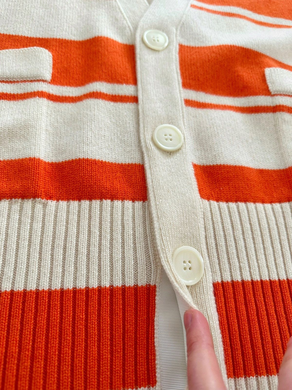 Thom Browne Sz. 0 Oversized Cashmere Orange Striped Cardigan Size US XL / EU 56 / 4 - 5 Thumbnail