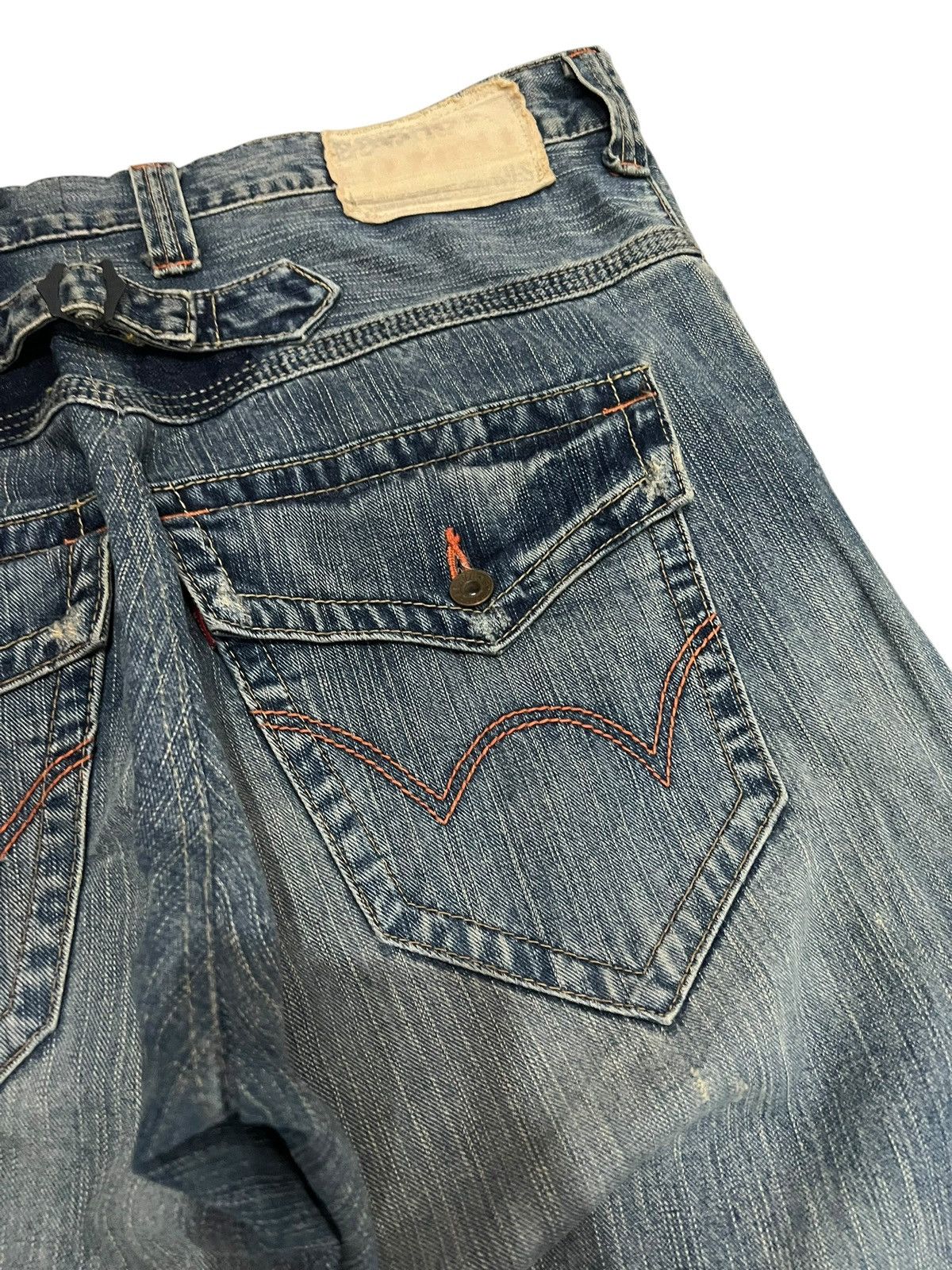 Edwin 💥Baggy💥Vintage Edwin XVS Faded Distress Backle Back Jean Size US 37 - 14 Thumbnail