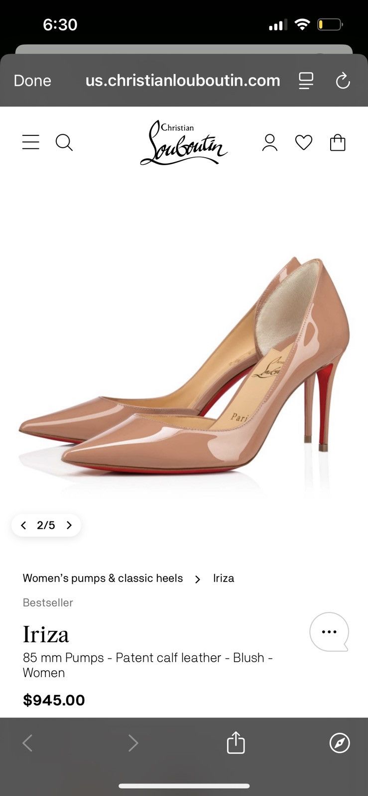 Christian Louboutin CHRISTIAN LOUBOUTIN IRIZA LEATHER PUMPS Size US 8.5 / IT 38.5 - 6 Thumbnail