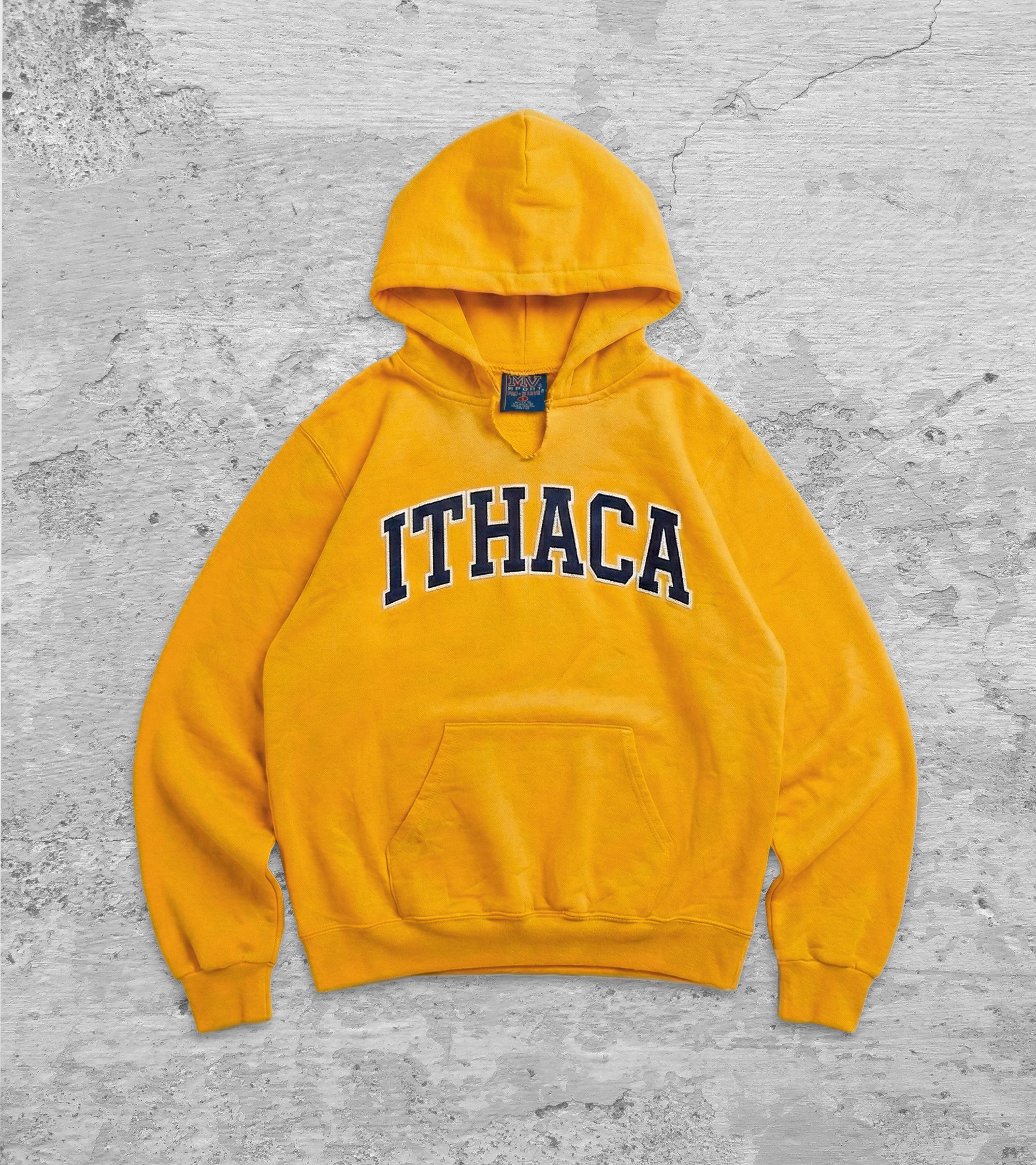 Vintage Vintage Ithaca College Hoodie Distressed Collar MV Sport 90s Size US S / EU 44-46 / 1 - 1 Thumbnail