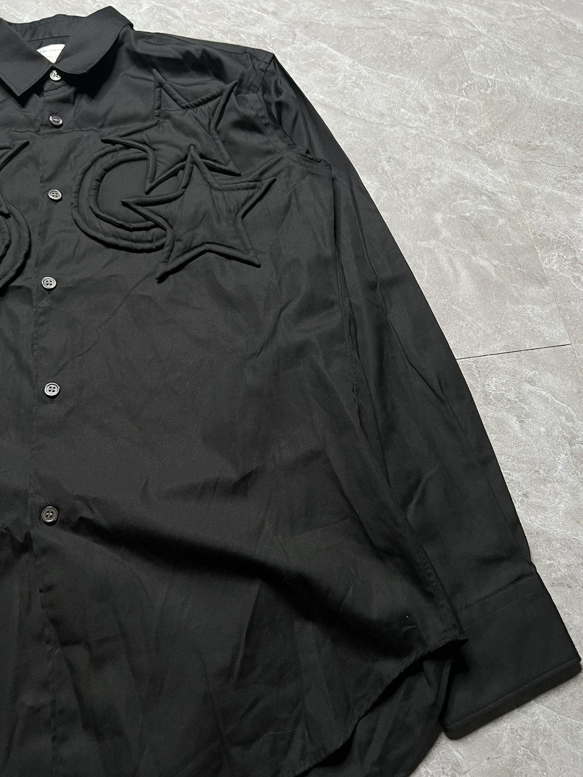 Comme des Garcons Homme Plus CDG SHIRT STARS & CIRCLES PADDED PATCH BUTTON DOWN SHIRT Size US S / EU 44-46 / 1 - 2 Thumbnail