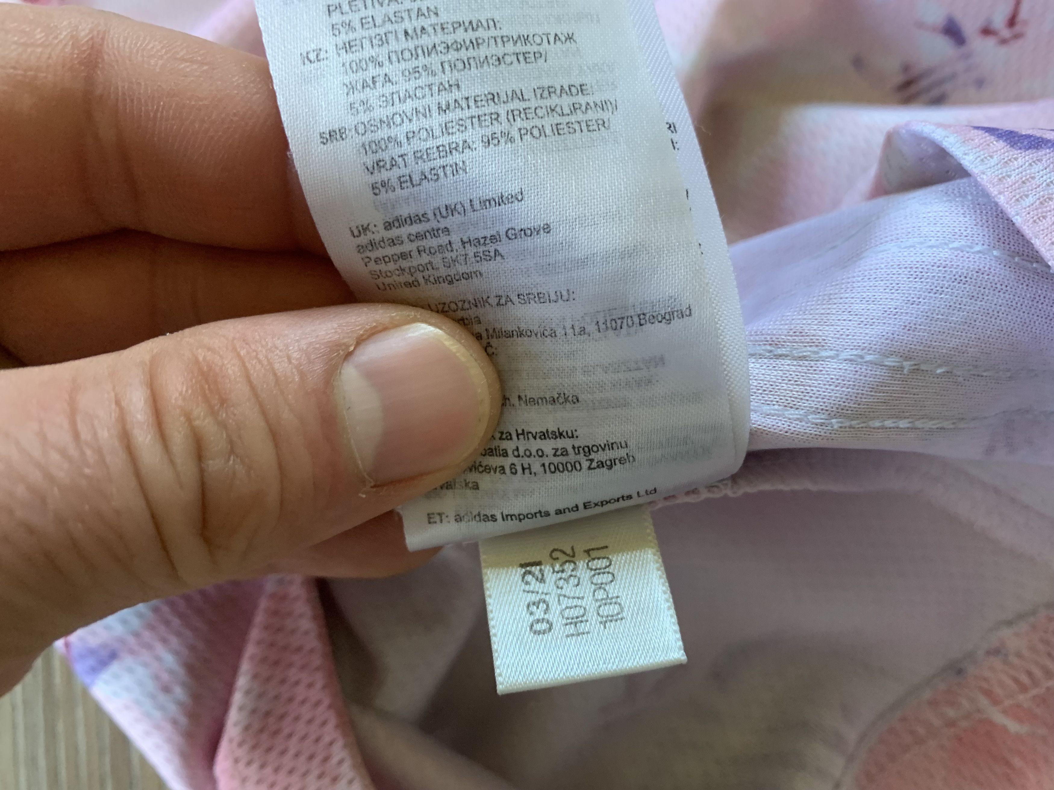 Adidas Adidas Unisex Pink Centr Logo Printed Training T-Shirt Size US L / EU 52-54 / 3 - 8 Thumbnail