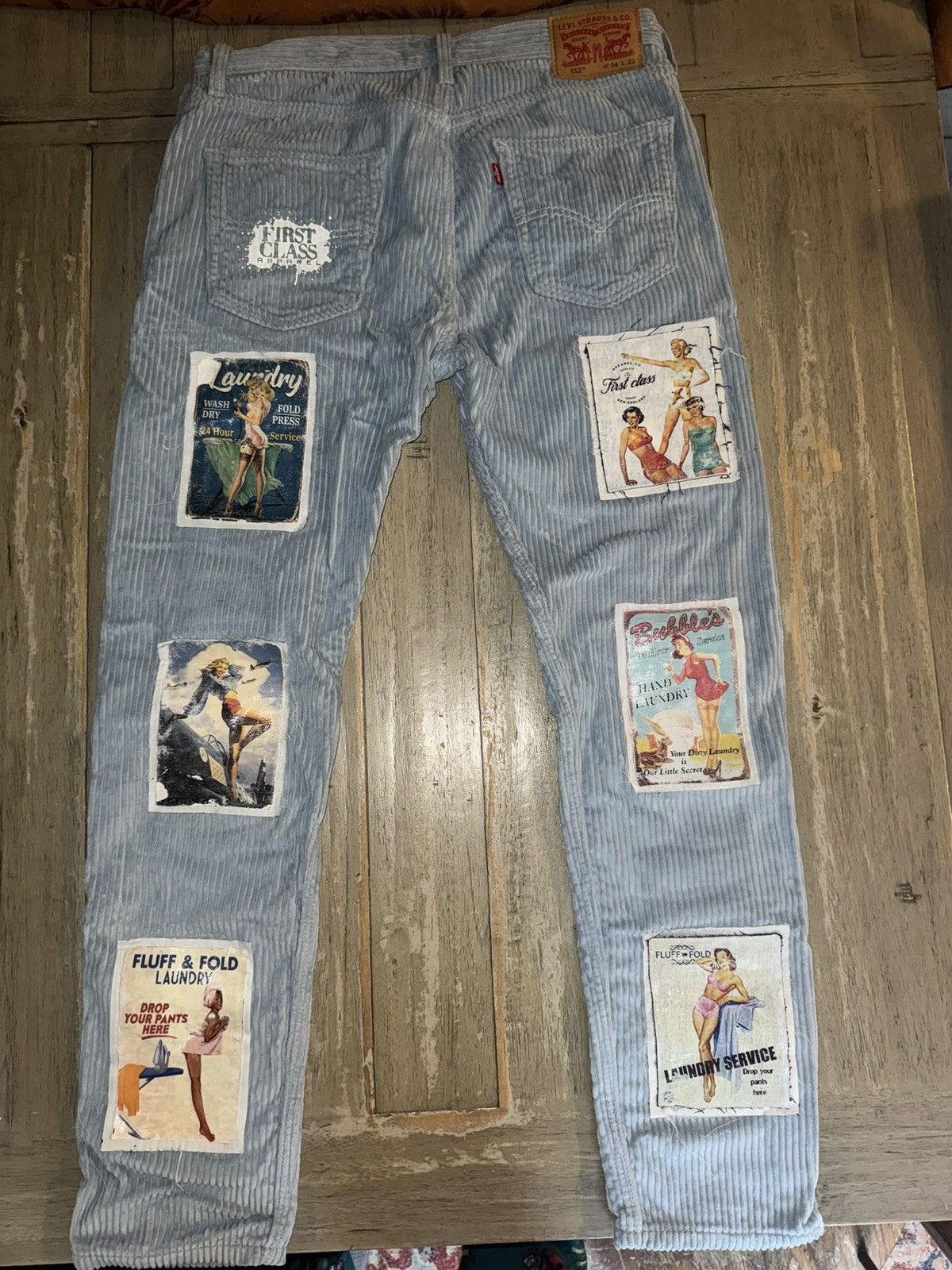 Levi's Levis jeans x “First Class Apparel” 1 of 1 customs Size US 34 / EU 50 - 1 Thumbnail