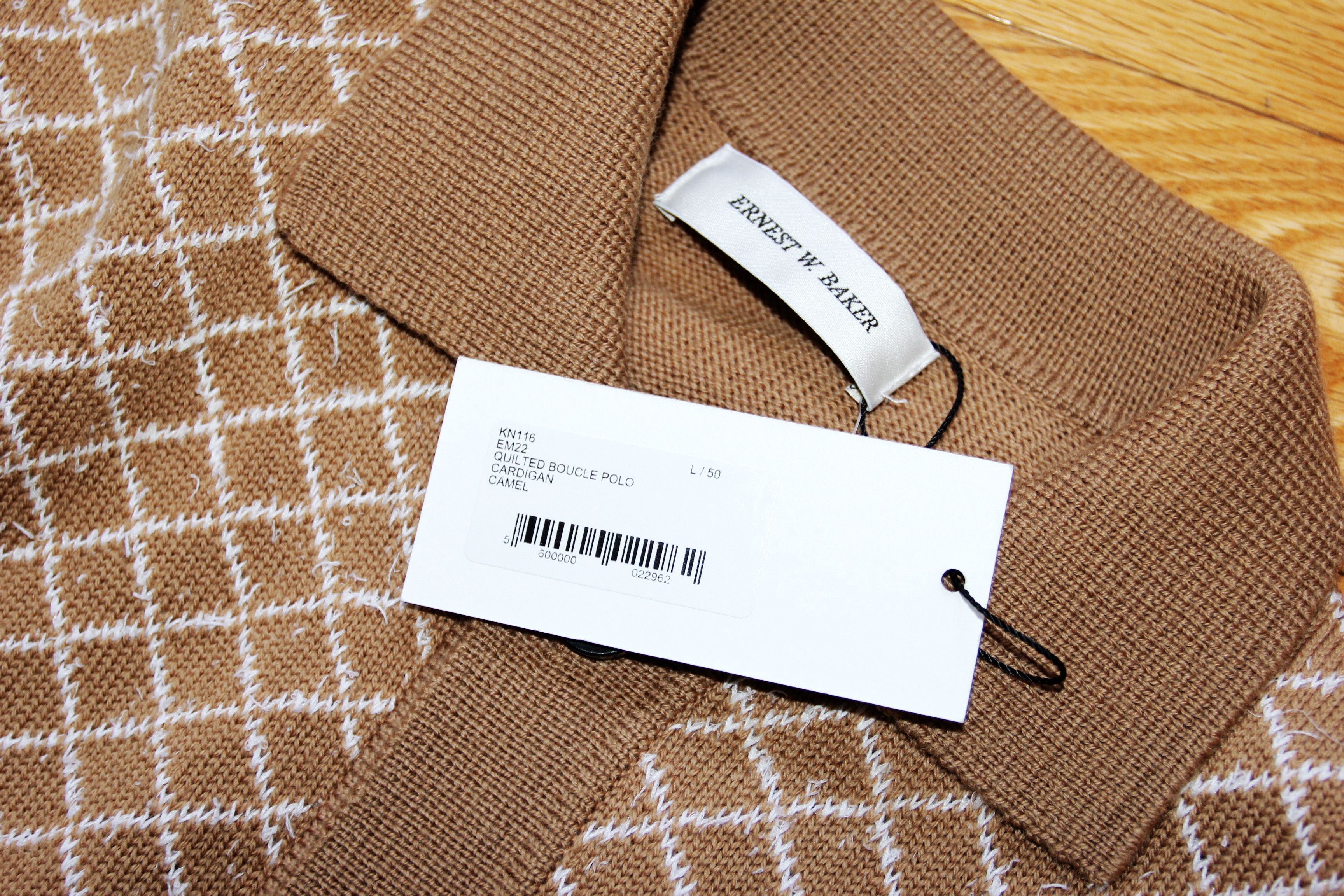 Ernest W. Baker BNWT SS24 ERNEST W. BAKER QUILTED BOUCLE POLO CARDIGAN L Size US L / EU 52-54 / 3 - 8 Thumbnail