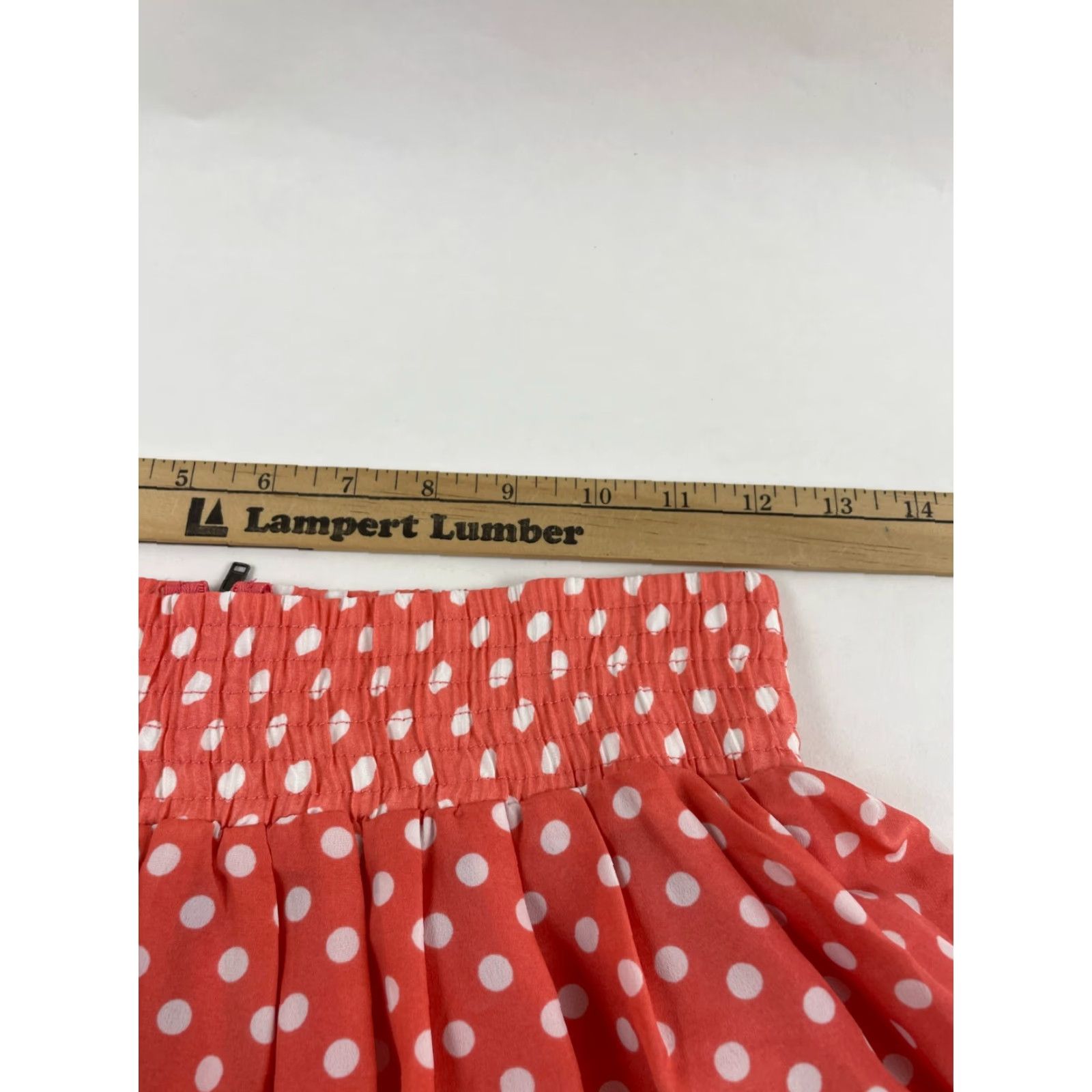 Pinko Ezra Skirt Women's Size Small Pink Coral Polka Dots A-line Short White Size 28" / US 6 / IT 42 - 6 Thumbnail