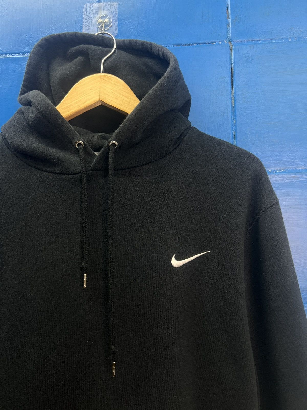Nike × Vintage Nike Vintage Hoodie Black Small Swoosh Size US XL / EU 56 / 4 - 4 Thumbnail