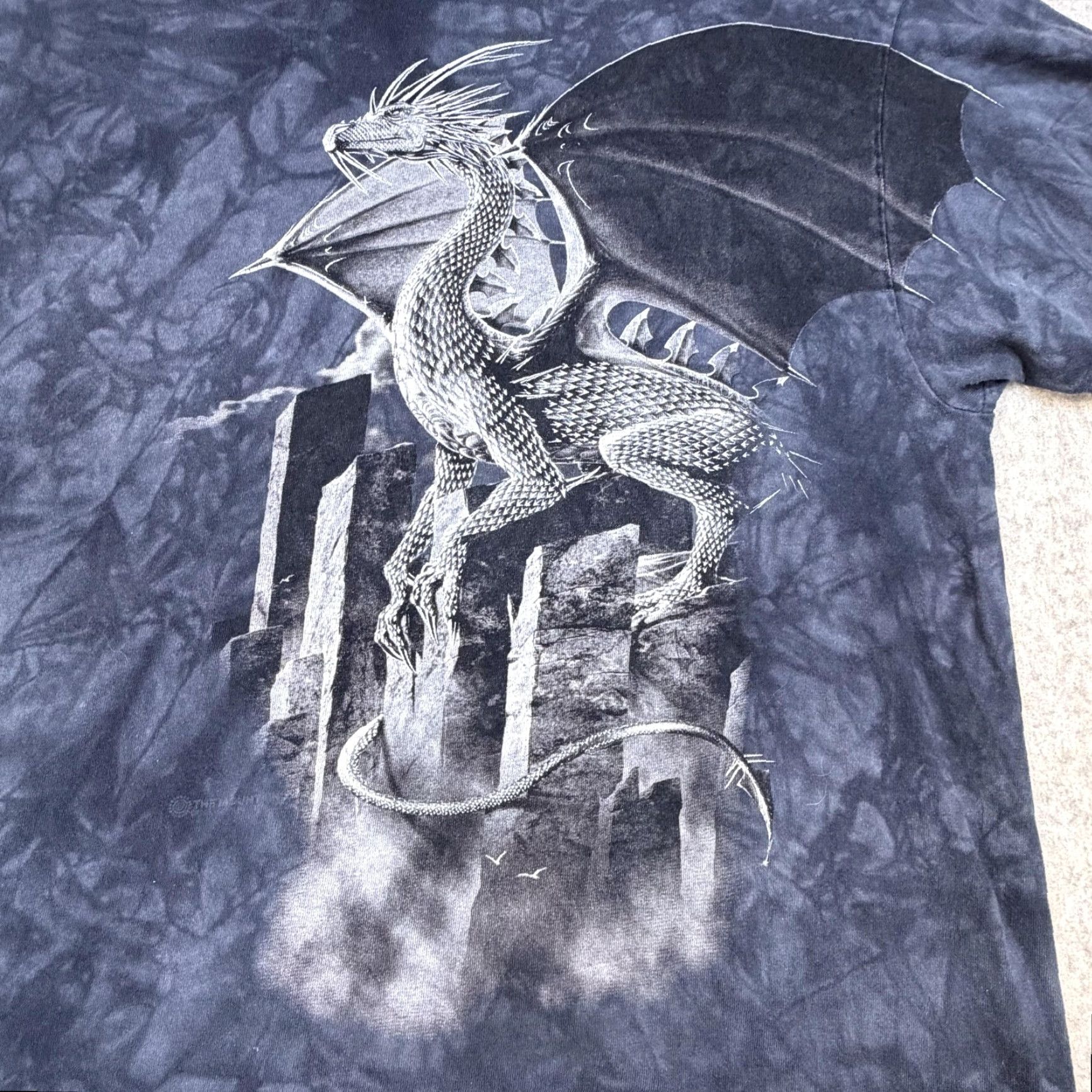 The Mountain The Mountain Shirt Mens 2XL Black Gray Dragon Graphic Tie Dye Fantasy Tee USA Size US XXL / EU 58 / 5 - 3 Thumbnail