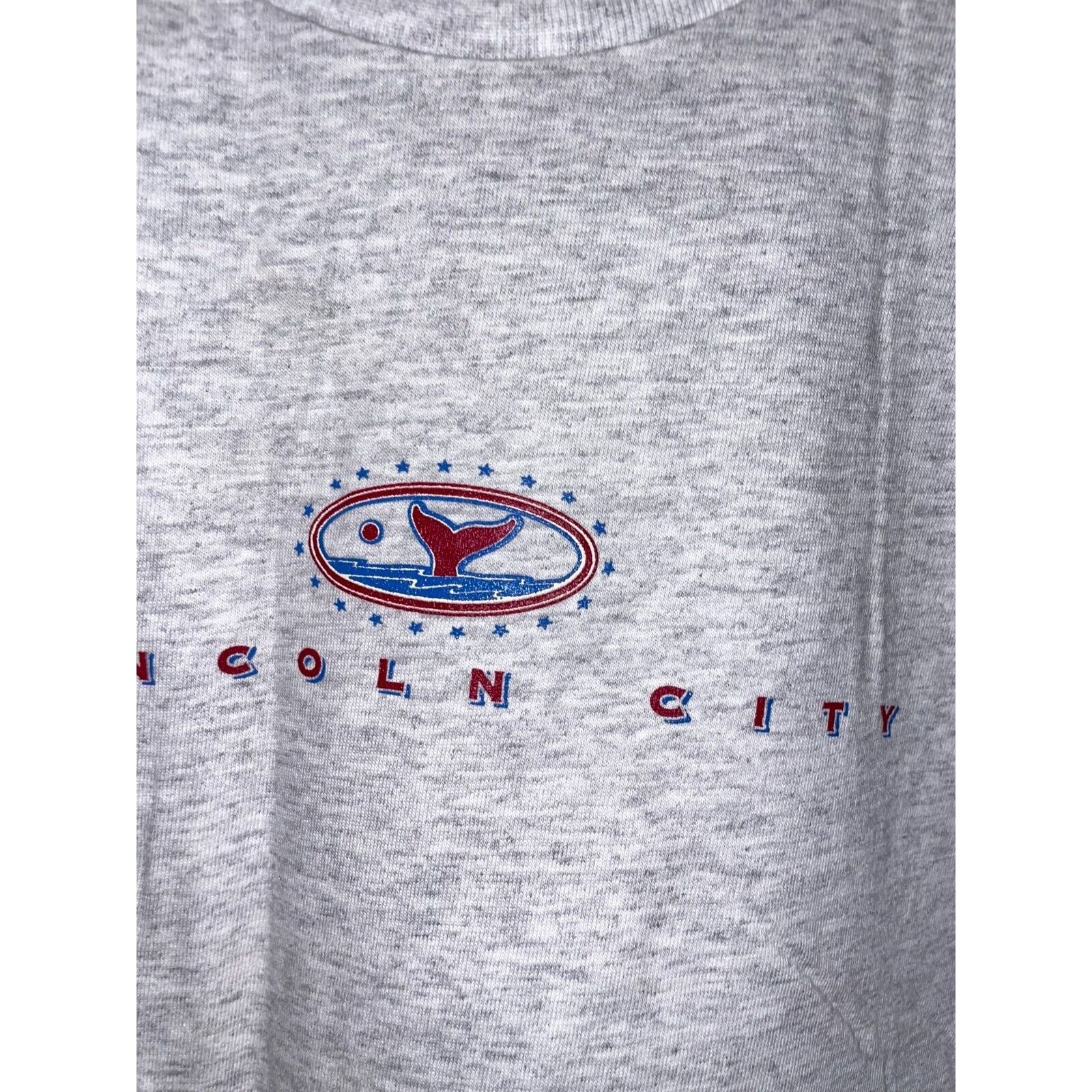Signal Sport Vintage Lincoln City Shirt Whale Gray Tee VTG 1990s 90s L Size US L / EU 52-54 / 3 - 3 Thumbnail