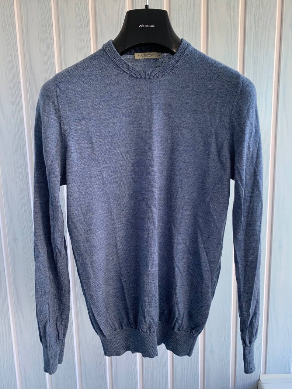 Suitsupply Suitsupply Merino Wool Blend Blue Knit Men Pullover Sweater Size US XS / EU 42 / 0 - 2 Thumbnail
