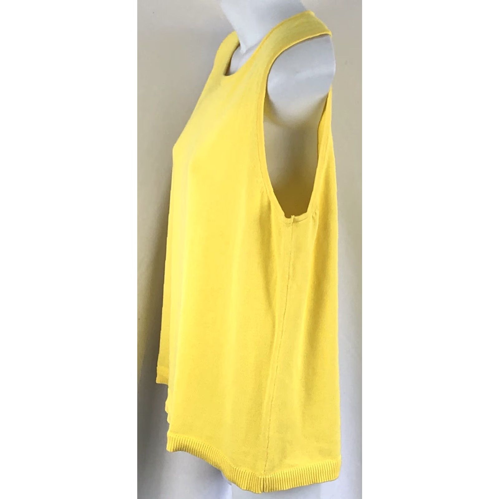 Coldwater Creek Coldwater Creek Sleeveless Knit Tank Top PL Yellow Pullover Lagenlook CottageCore Size L / US 10 / IT 46 - 2 Thumbnail
