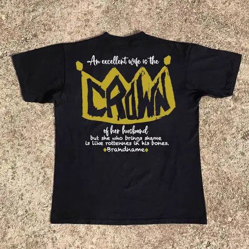 Japanese Brand Street washed vintage crown print cotton t-shirt Size US M / EU 48-50 / 2 - 1 Thumbnail