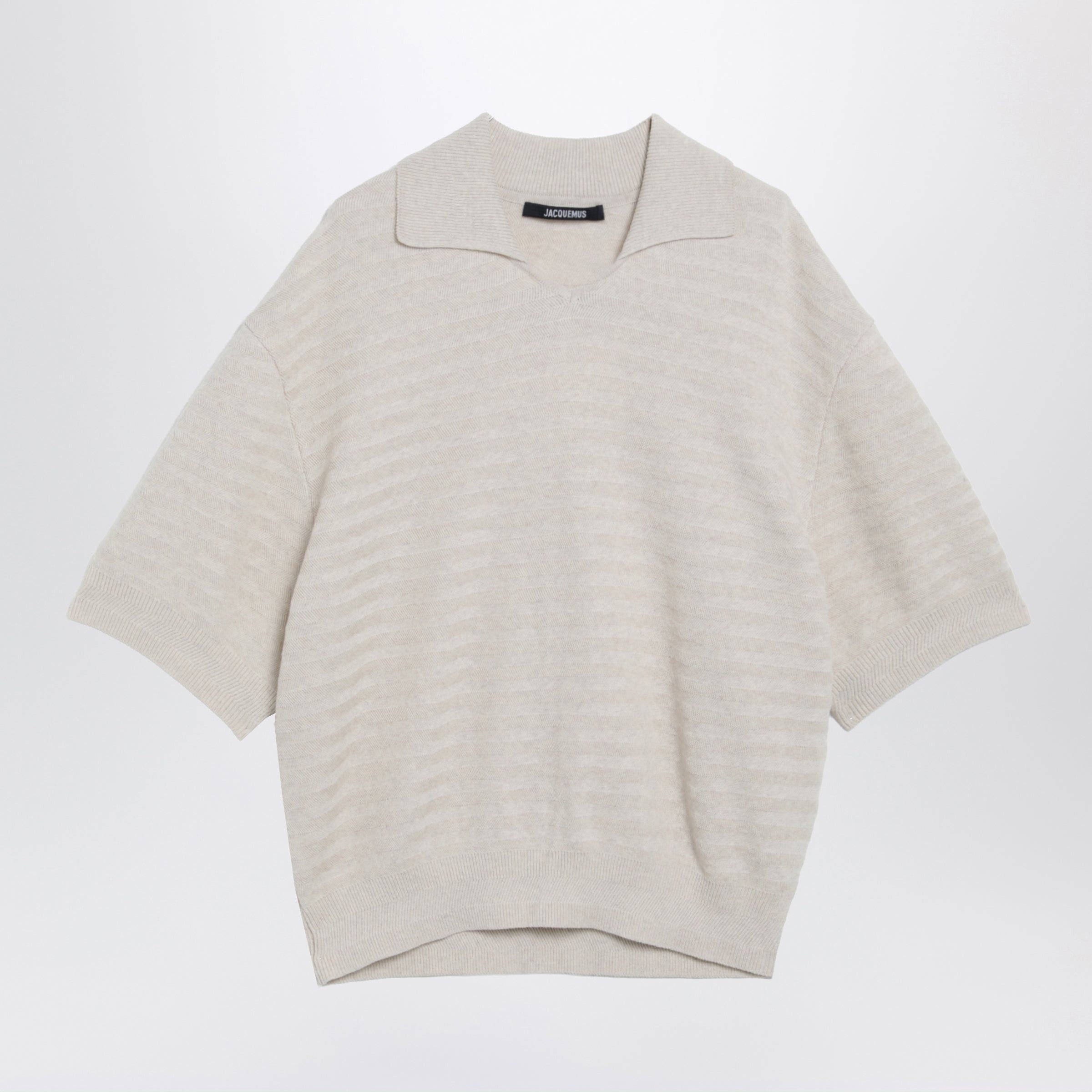 Jacquemus Jacquemus Light Beige Polo In Cotton And Silk Size US M / EU 48-50 / 2 - 1 Thumbnail