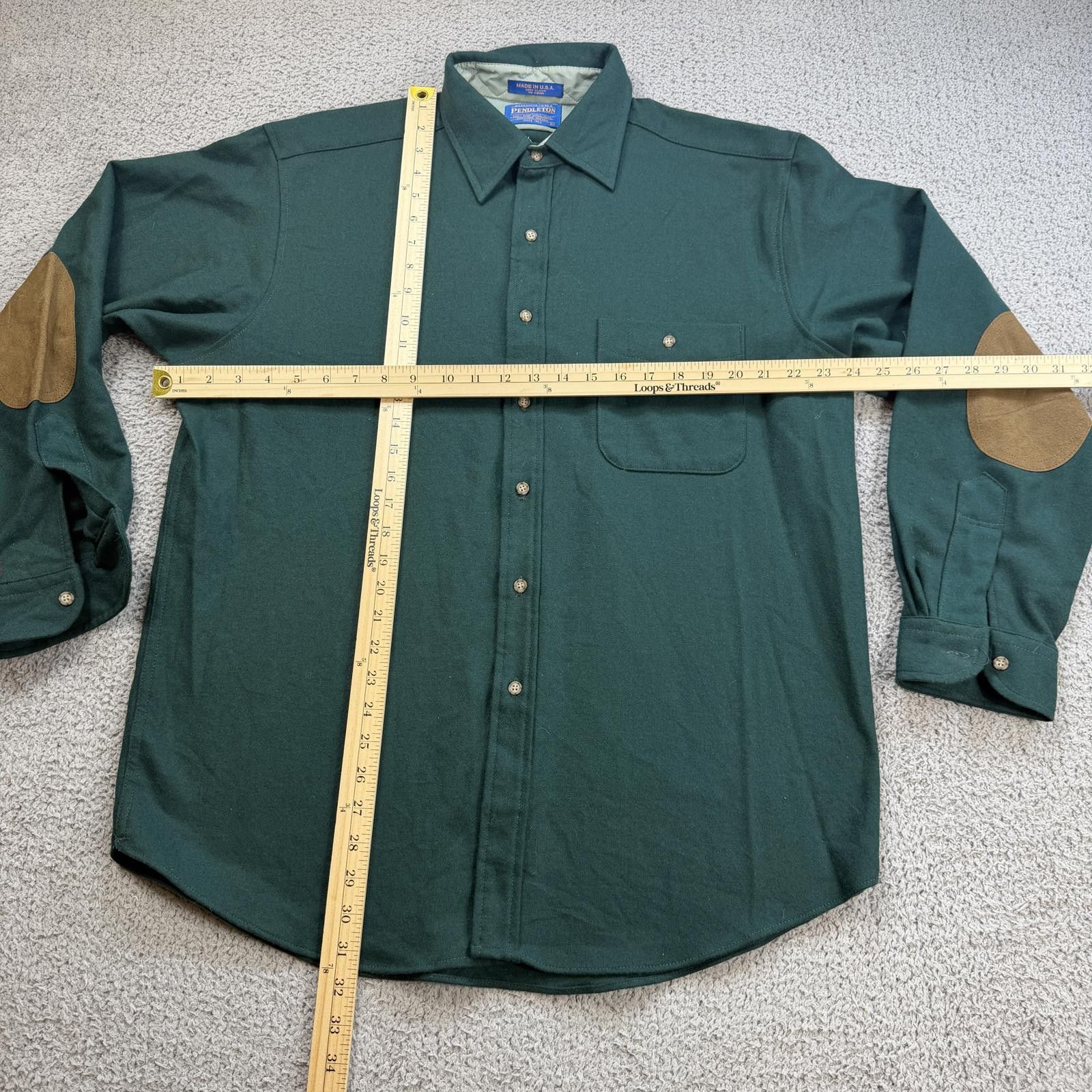 Pendleton Vintage 90s Pendleton Wool Shirt Mens XL Green Button Up Size US XL / EU 56 / 4 - 2 Thumbnail