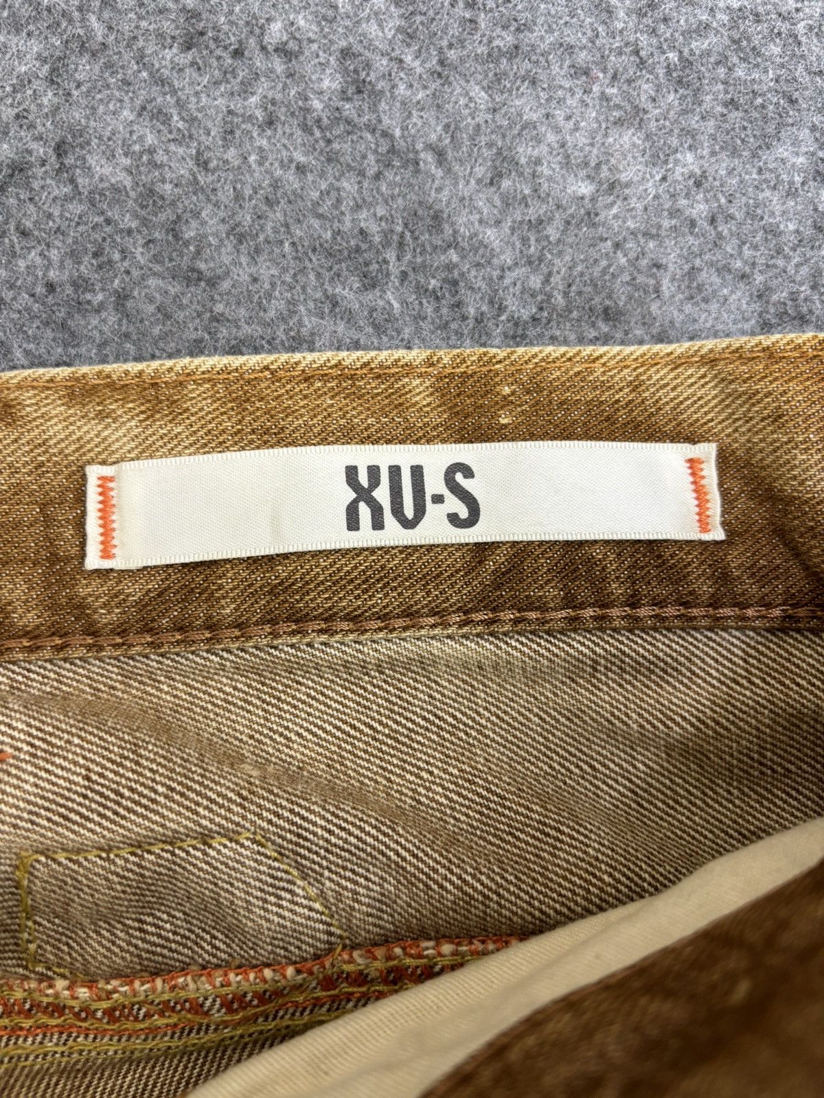 Edwin 💥Rare Colour💥Edwin 401XVS Rust Flare Cinch Back Denim F492 Size US 33 - 14 Thumbnail