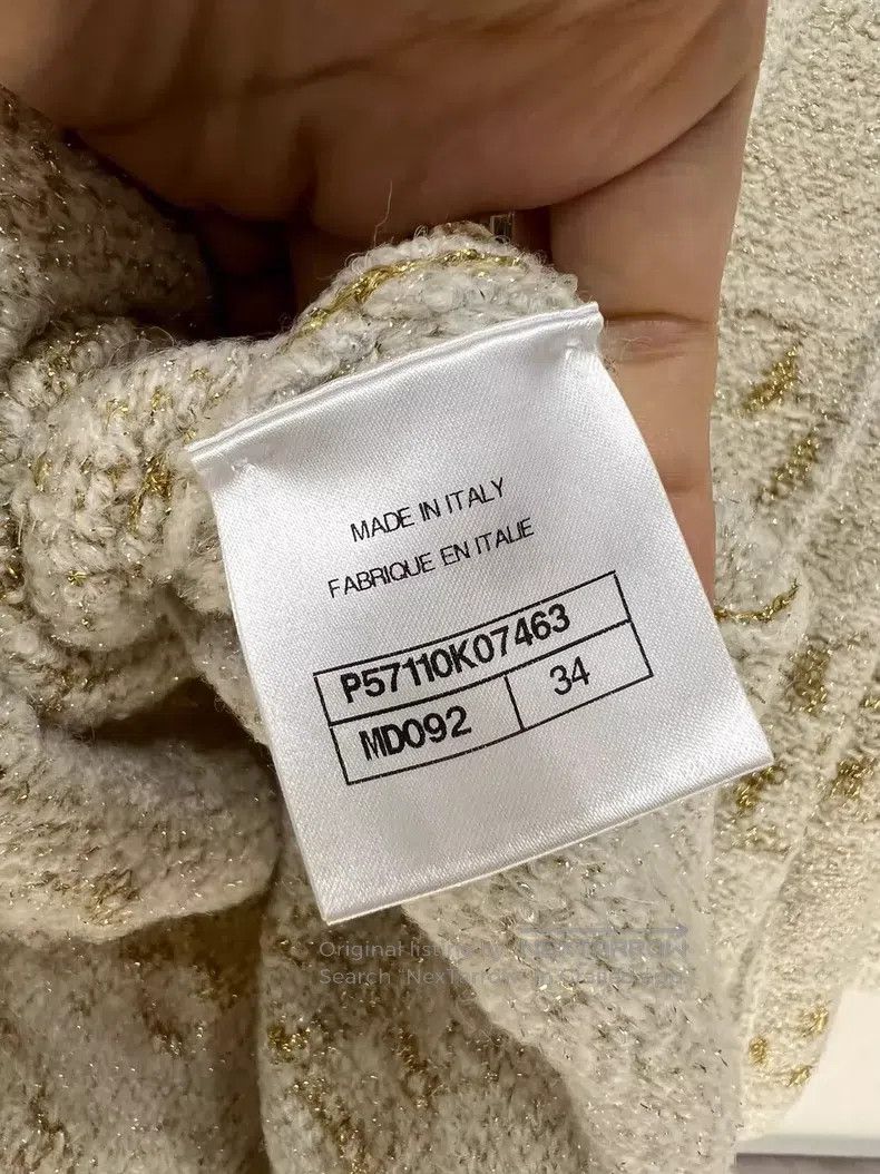 Chanel Chanel White gold three-quarter sleeve knitting sweater Size XXS / US 00 / IT 34 - 5 Thumbnail