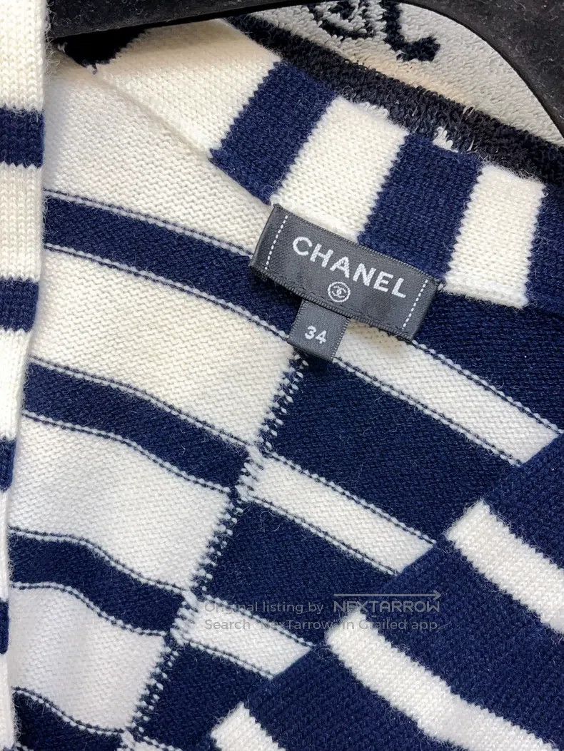 Chanel Chanel Dark blue black and white contrast striped vest Size XXS / US 00 / IT 34 - 4 Thumbnail