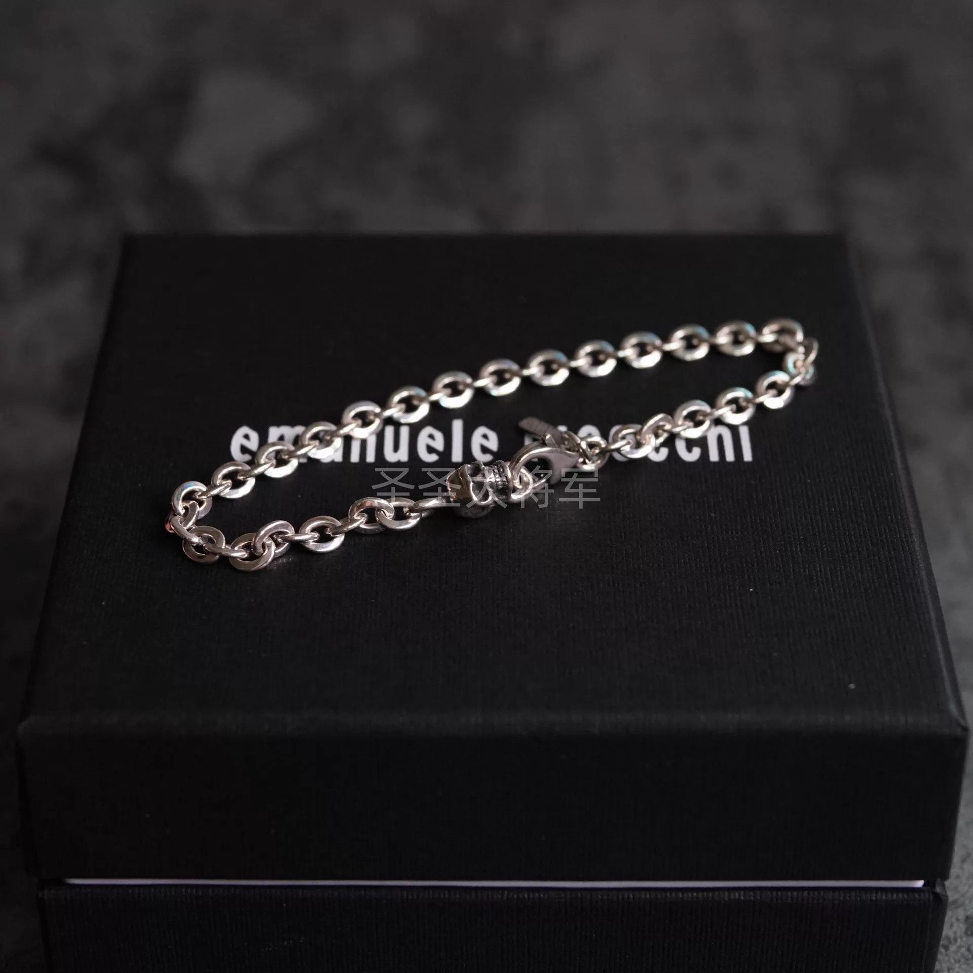 Emanuele Bicocchi Emanuele Bicocchi Dk Skull Ring Chain Bracelet S/M 18/20 Size ONE SIZE - 2 Thumbnail